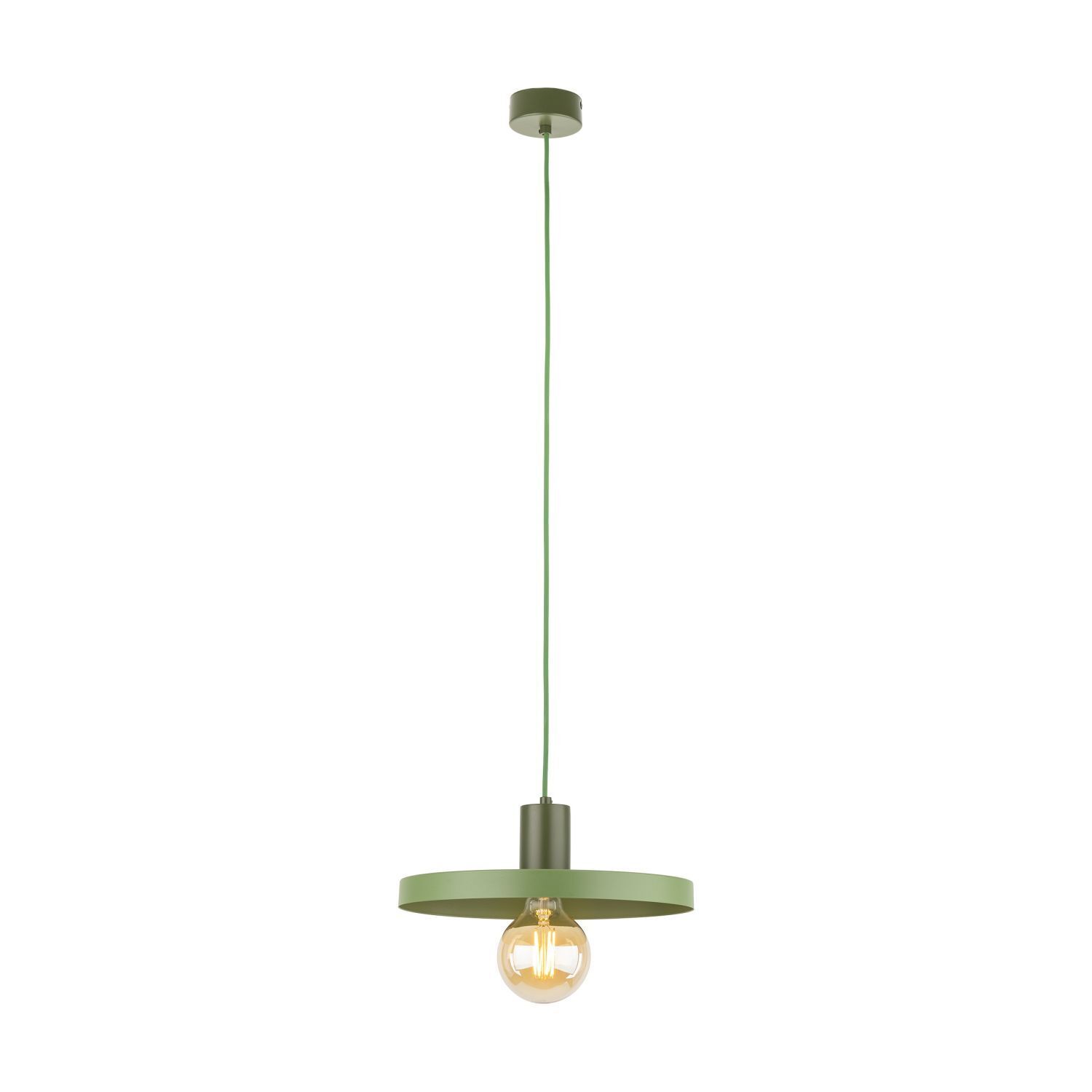 Grüne Pendelleuchte E27 Ø30 cm rund Vintage Metall Leuchte, Lampe, Kronleuchter