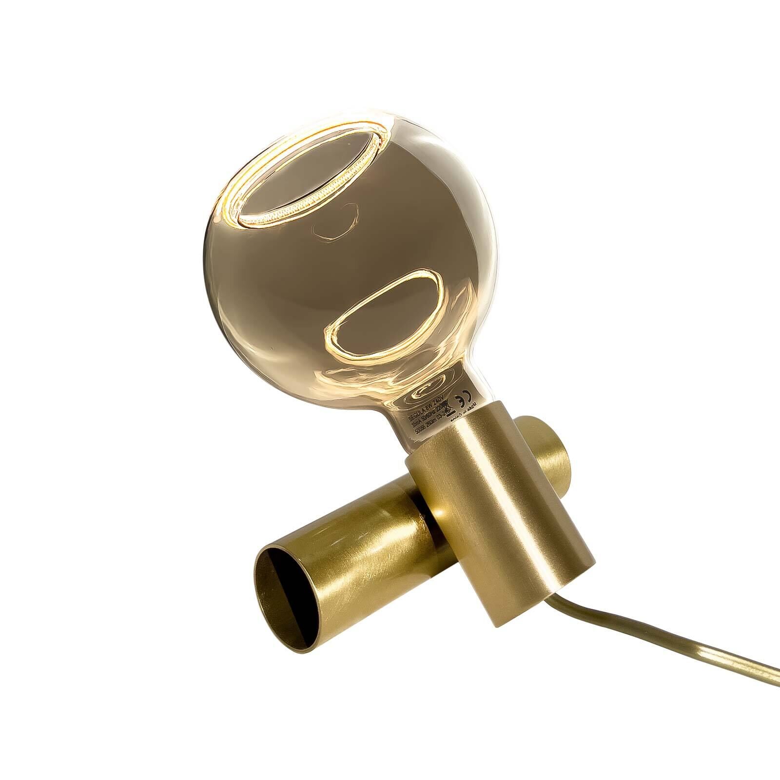 Tischleuchte klein H: 8 cm Echt-Messing E27 in Bronze hell Beleuchtung, Licht, Rauchrohr, Elektrisches Gerät, Mikrophon