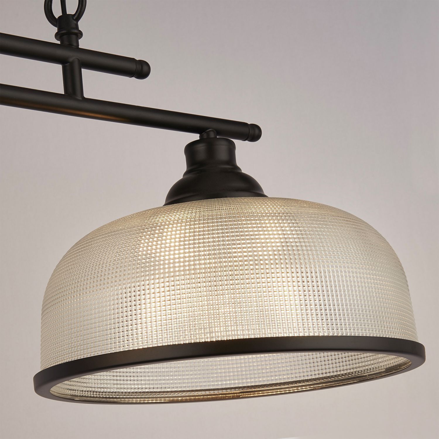 Lampe à suspendre noire claire L : 99 cm 3-flammes E27 verre métal