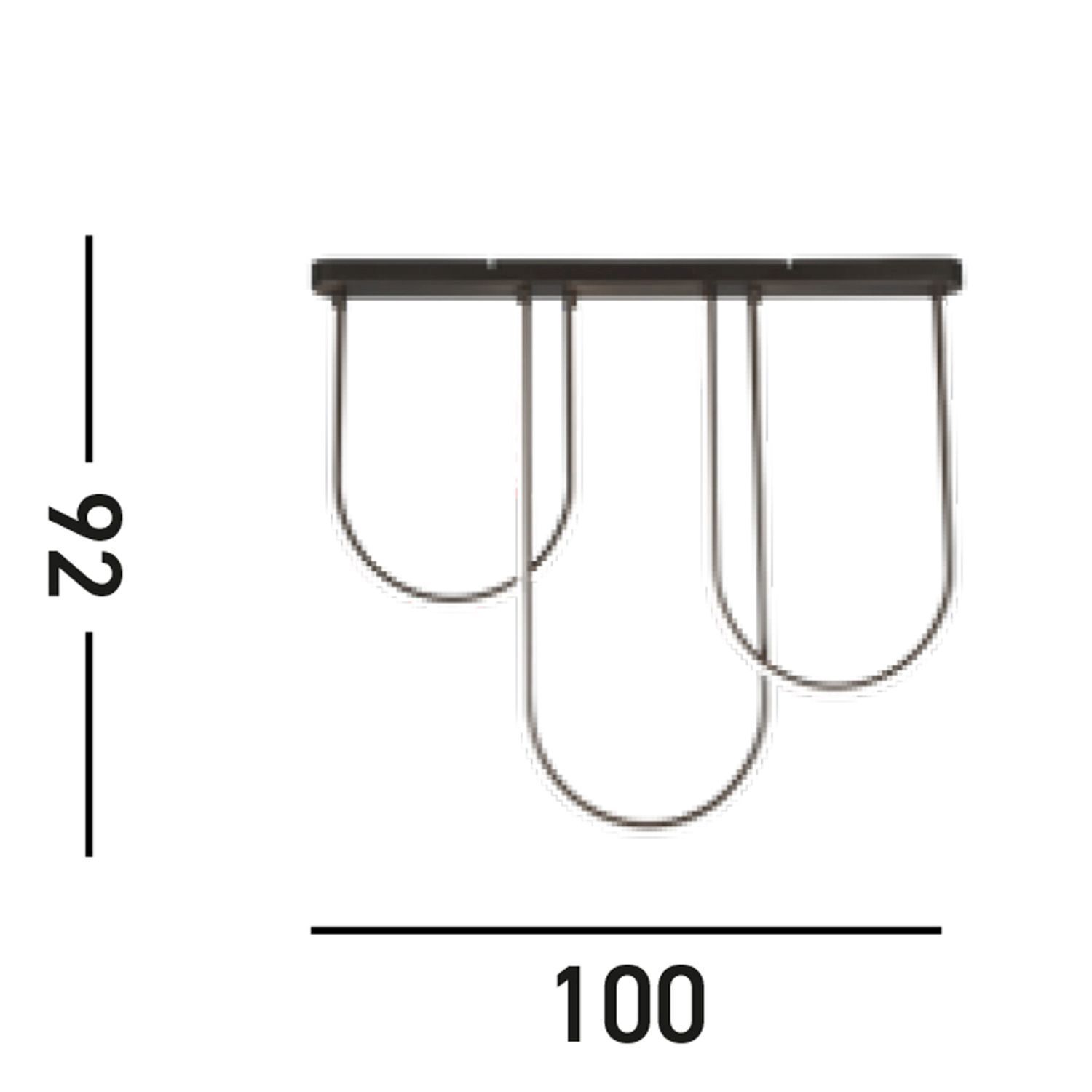 Lampe de plafonnier LED Métal Arcs Moderne 110 cm 35 W Noir