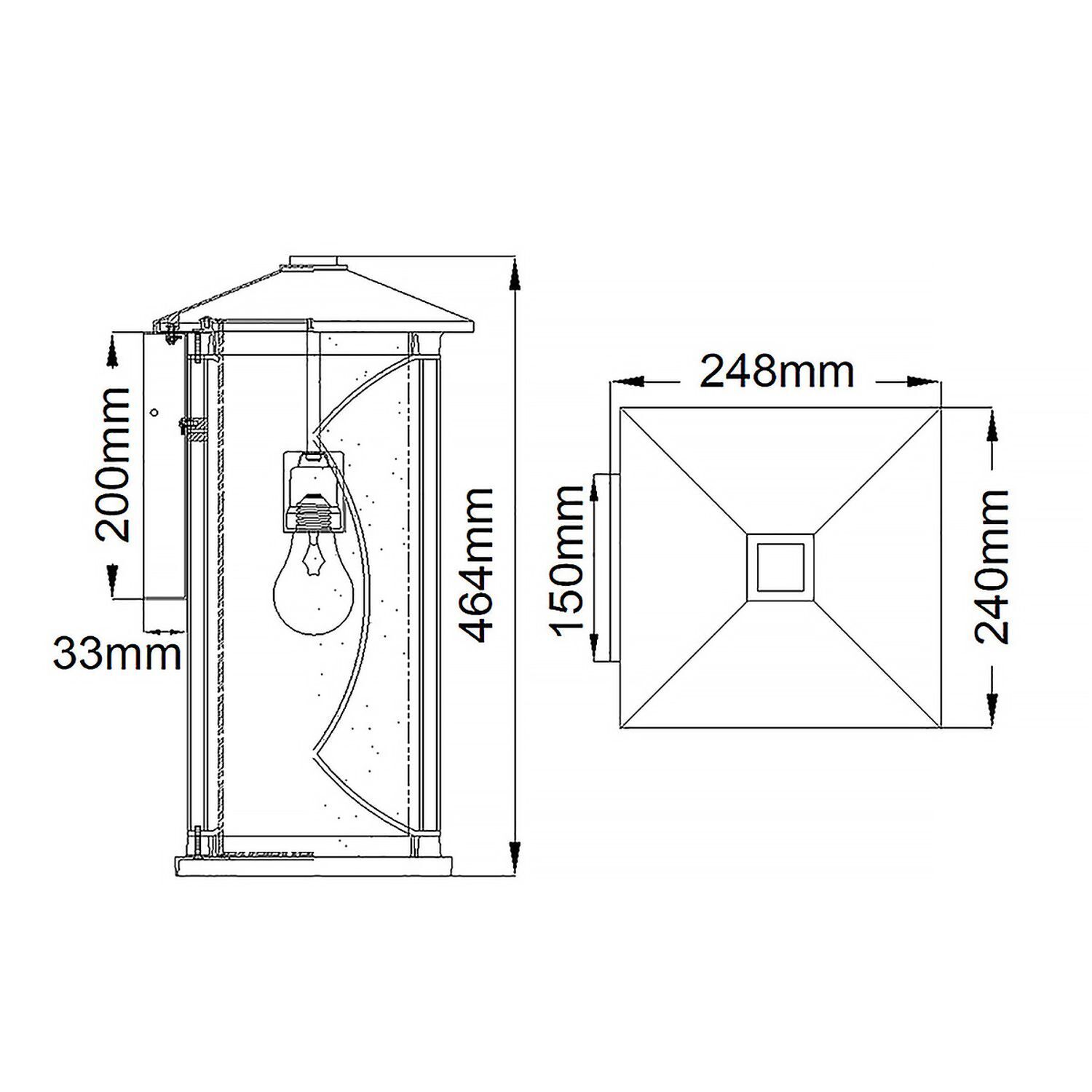 Wandlampe außen E27 IP44 H: 46,4 cm Schwarz Weiß