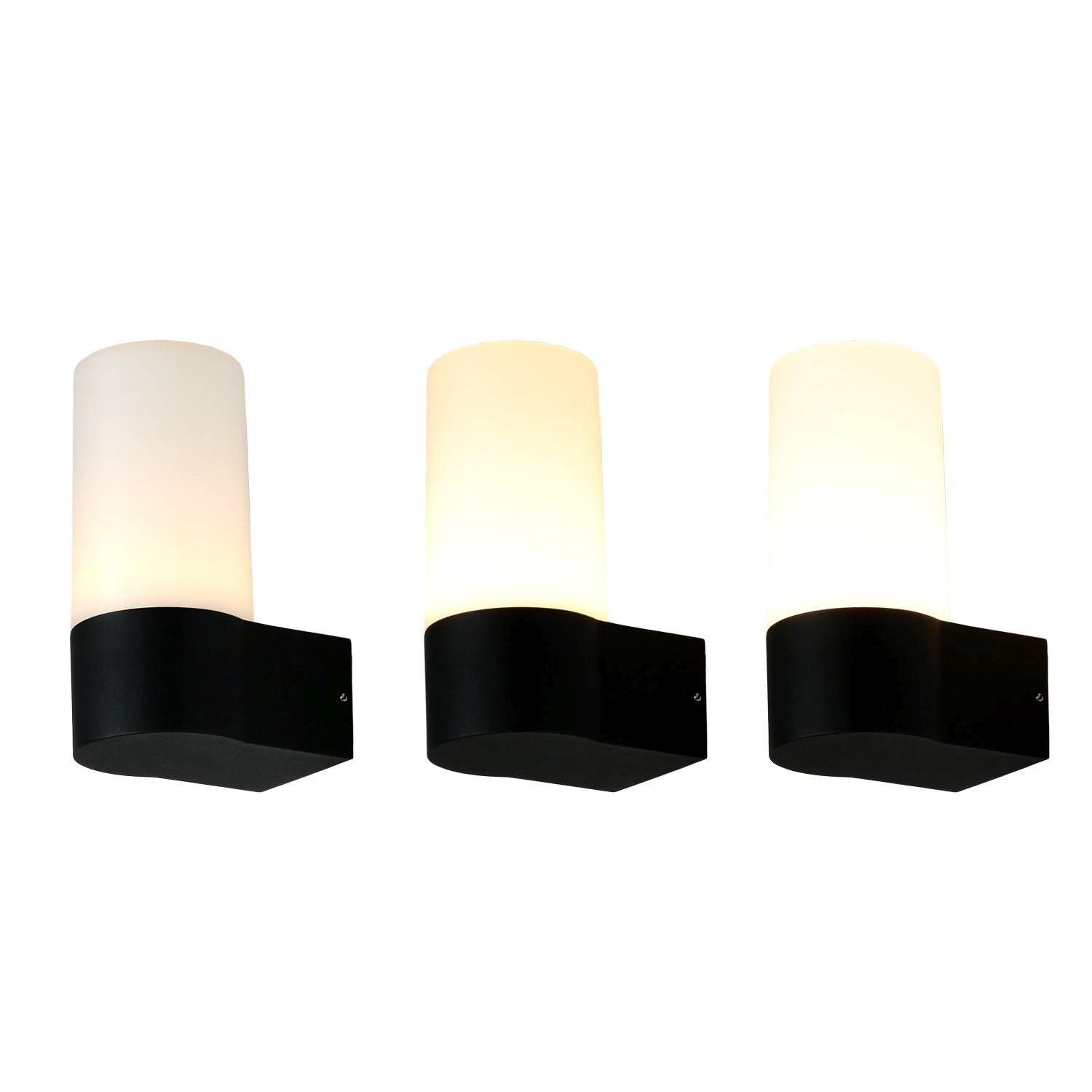 Wandlampe, Wandleuchte, Schwarz, Beige Lampenschirm, LED-Lampe