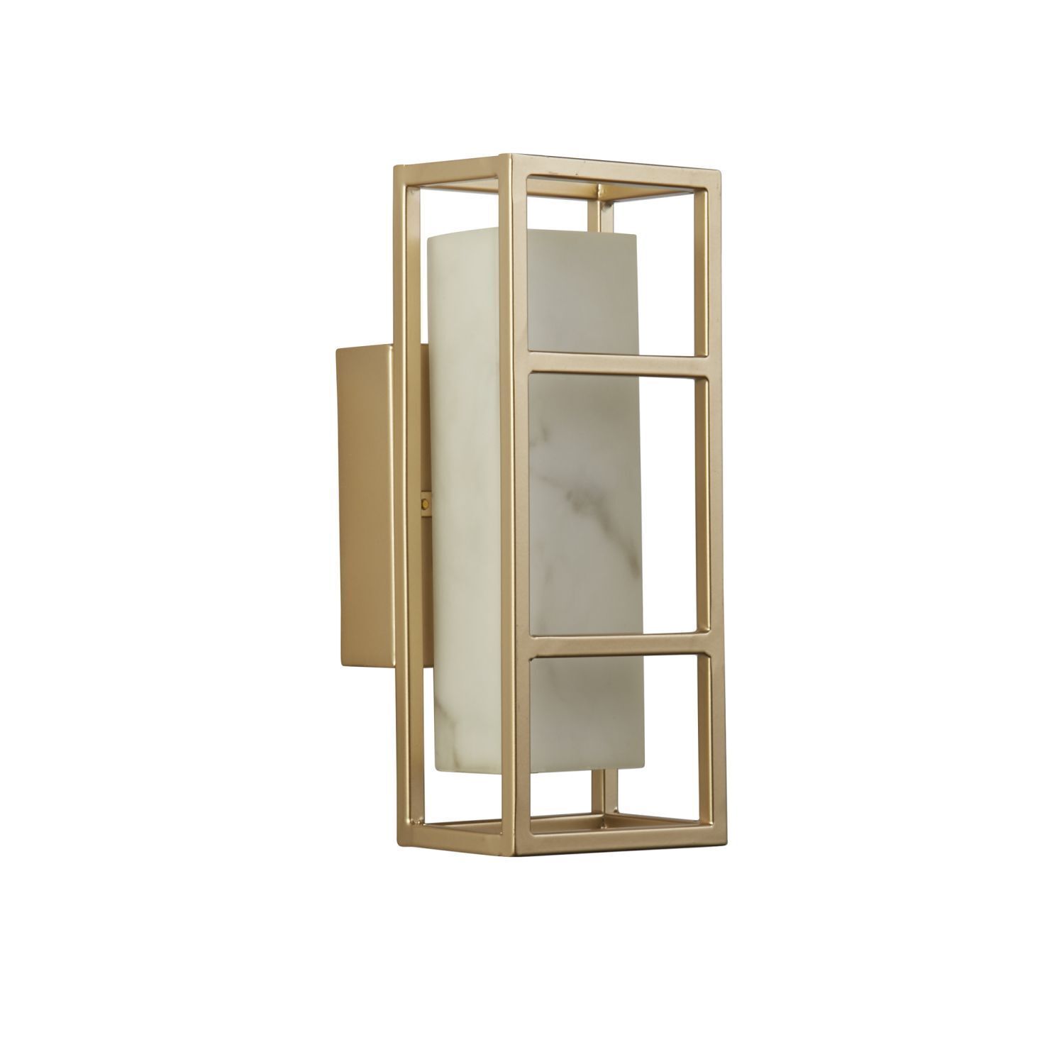 LED Wandleuchte Harz Stahl IP44 H:25 cm in Gold Weiß