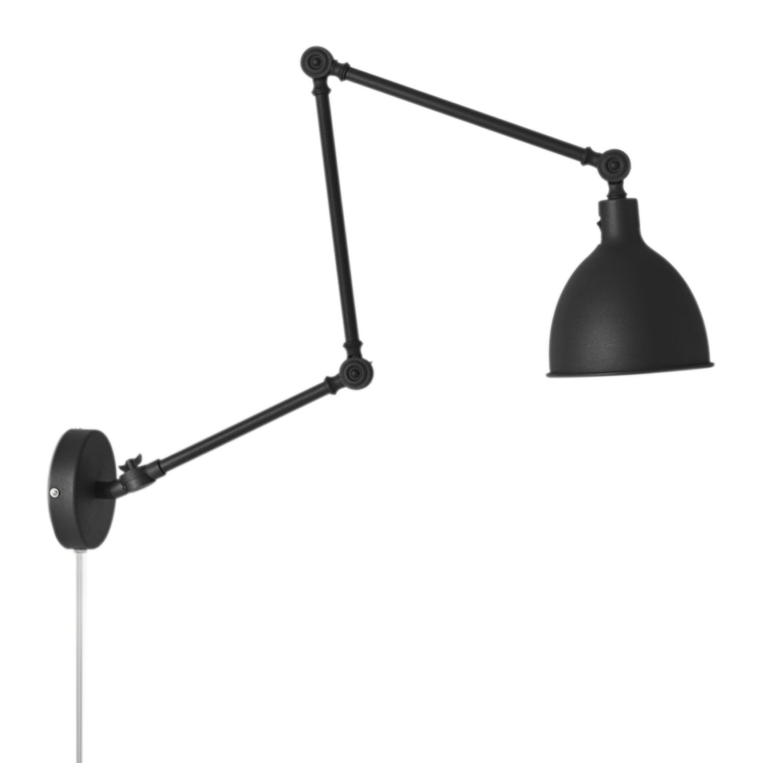 Wandleuchte mit Stecker Metall E27 Gelenkarm Schwarz wandlampe, schwenkbar, metall, schwarz, wandlampe