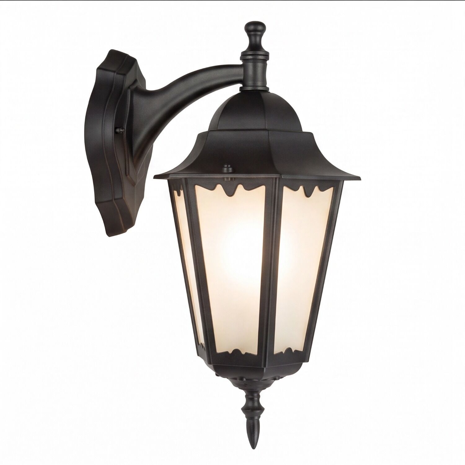 le51576-wandlampe-terrasse-aussen-metall-glas-rustikal-schwarz-03 Wandleuchte, Außenleuchte, Schwarz, Metall, Laterne