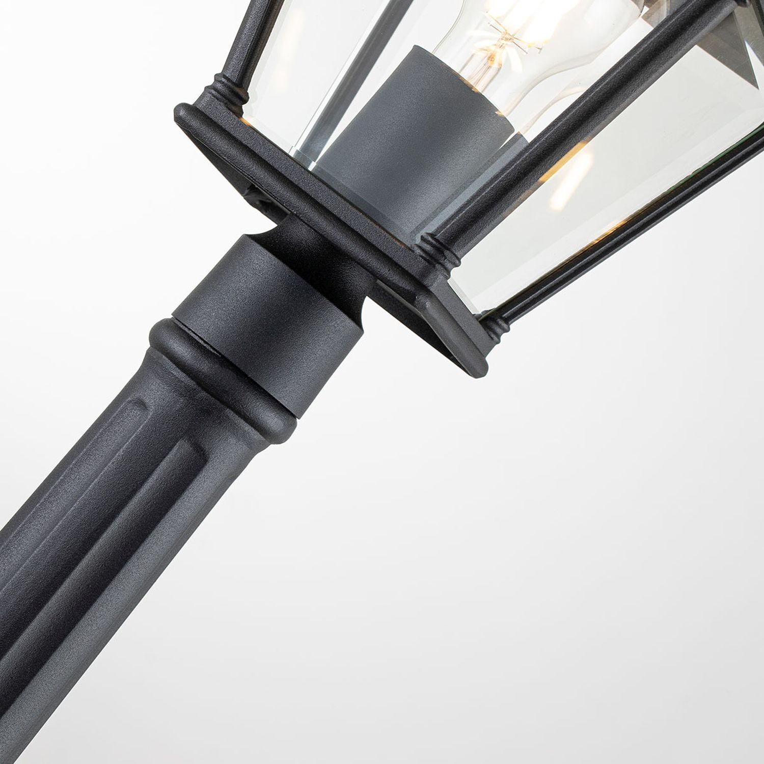 Lampe d'extérieur aluminium verre E27 IP44 hauteur 104,1 cm noir