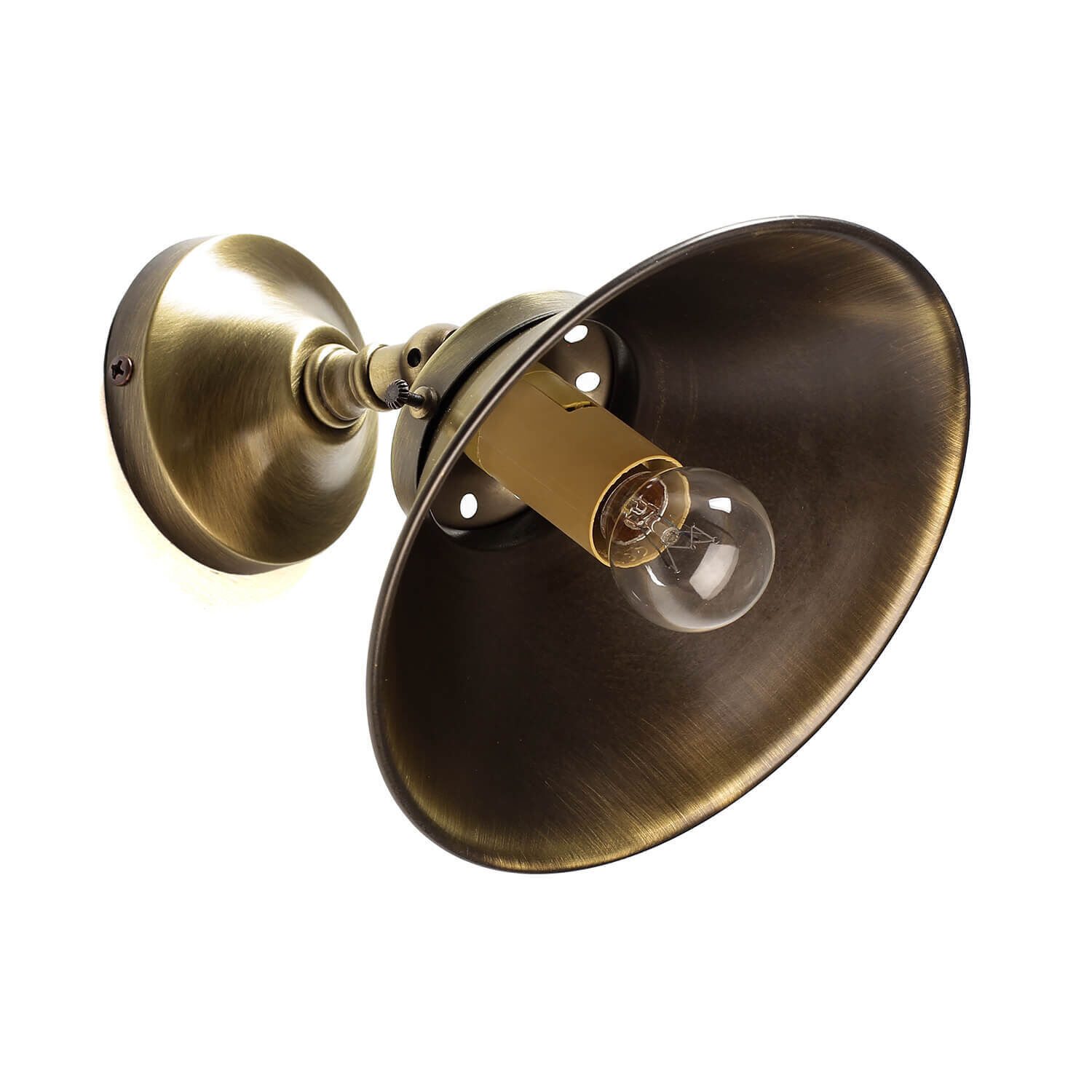 Wandleuchte Echt-Messing in Bronze hell Bronze, Beleuchtung, Leuchte