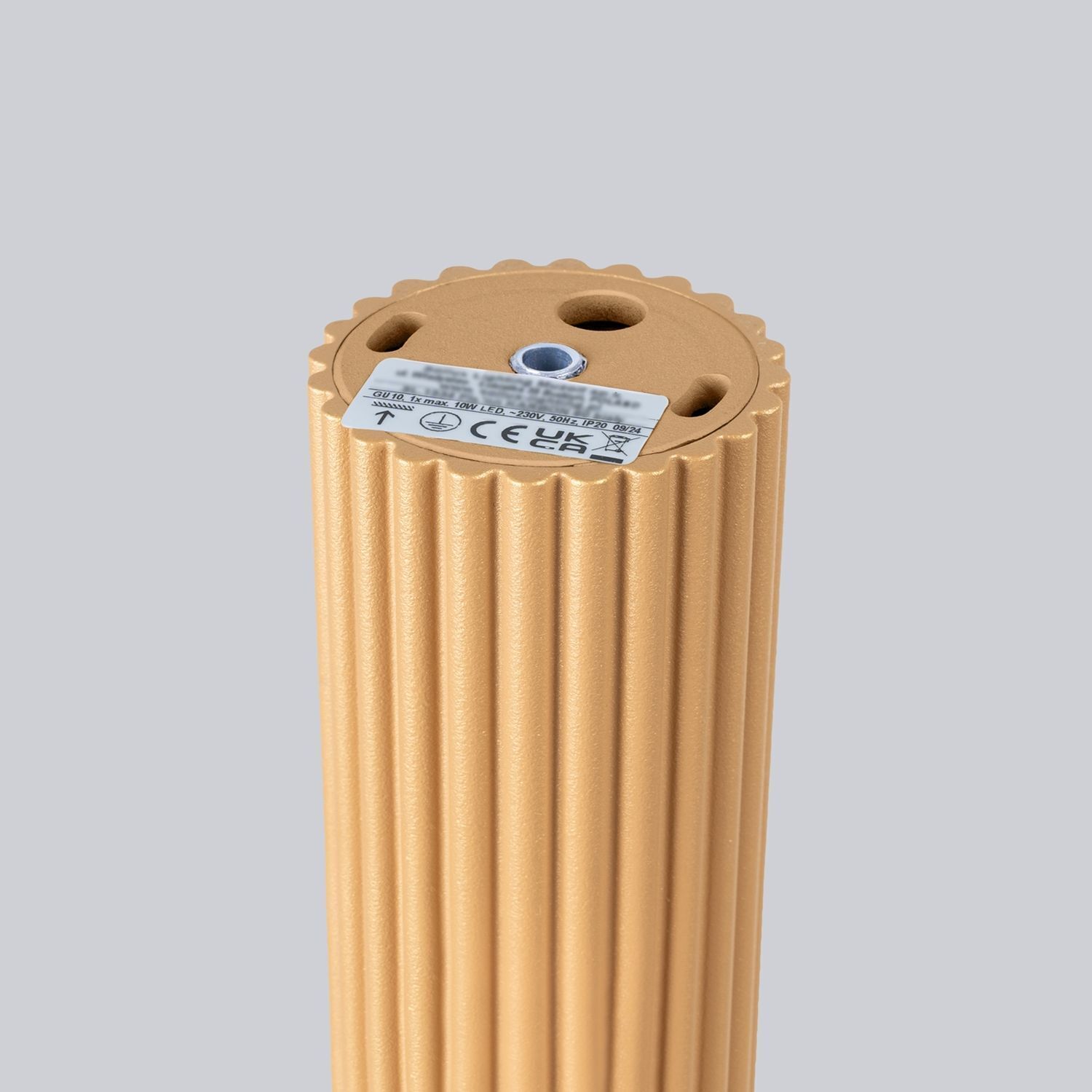 Deckenleuchte GU10 Ø 6,5 cm schmal H: 20 cm in Gold Aufputz