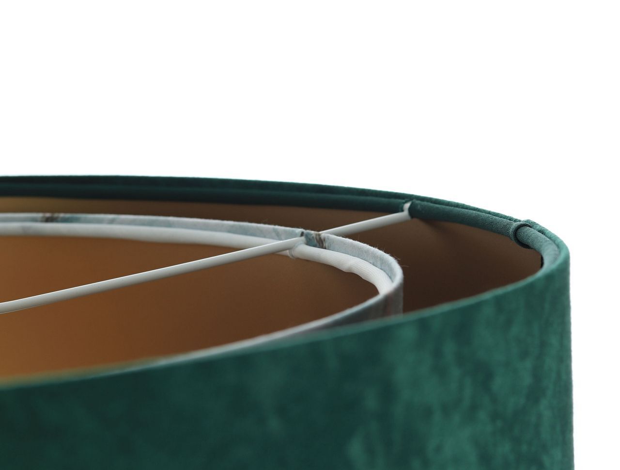 Suspension Tissu Ø 50 cm Aspect velours E27 Vert Bleu Or