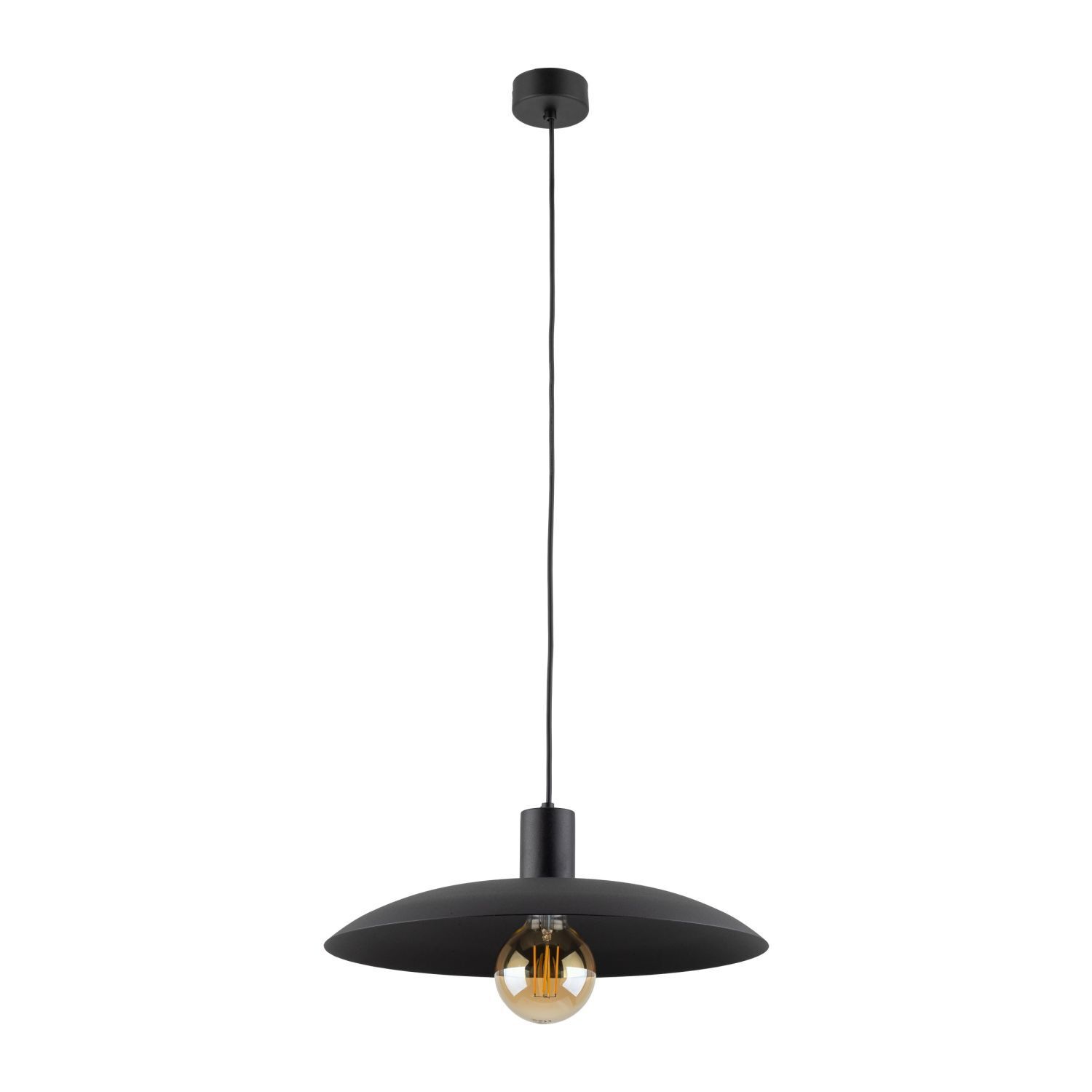 Suspension noire métal Ø41 cm rond E27 Loft