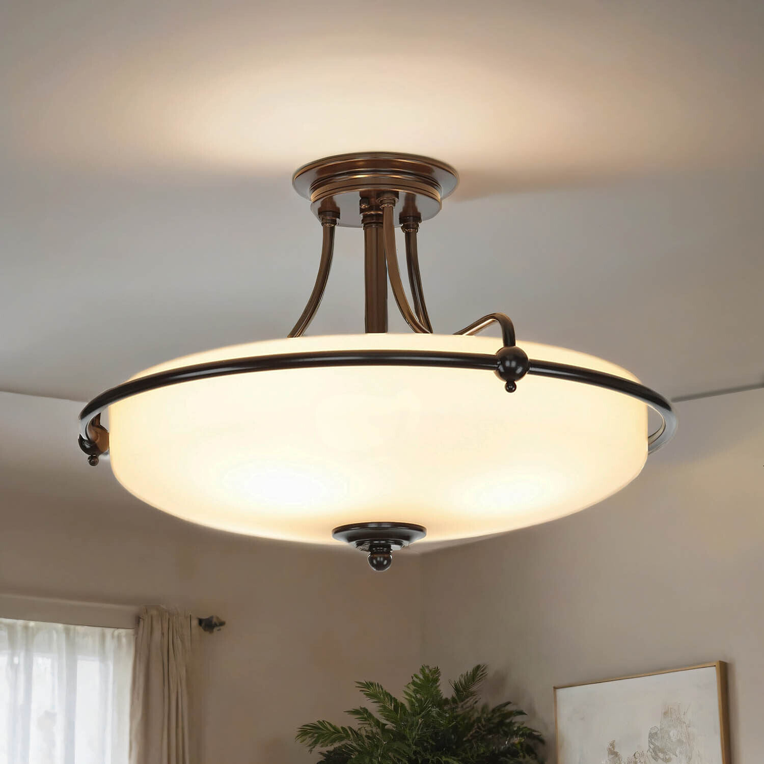 Design Deckenleuchte ASPERO Bronze 4-flmg Lampe Deckenleuchte, Leuchte, Kronleuchter, Lampe