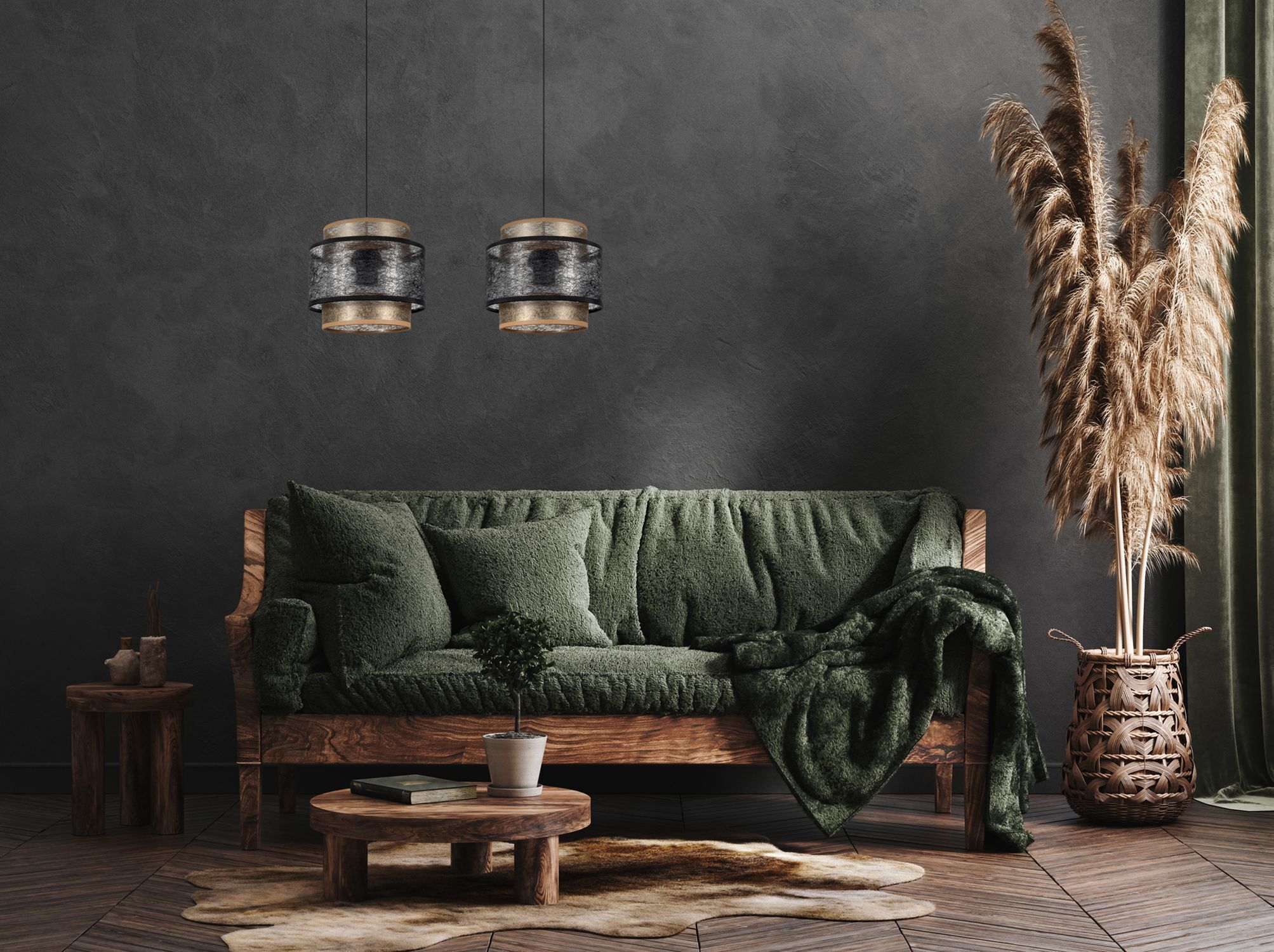 Suspension noir or 2 flammes E27 tissu anti-éblouissement Couch, Mobiliar, Wohnzimmer, Innenarchitektur, Inneneinrichtung