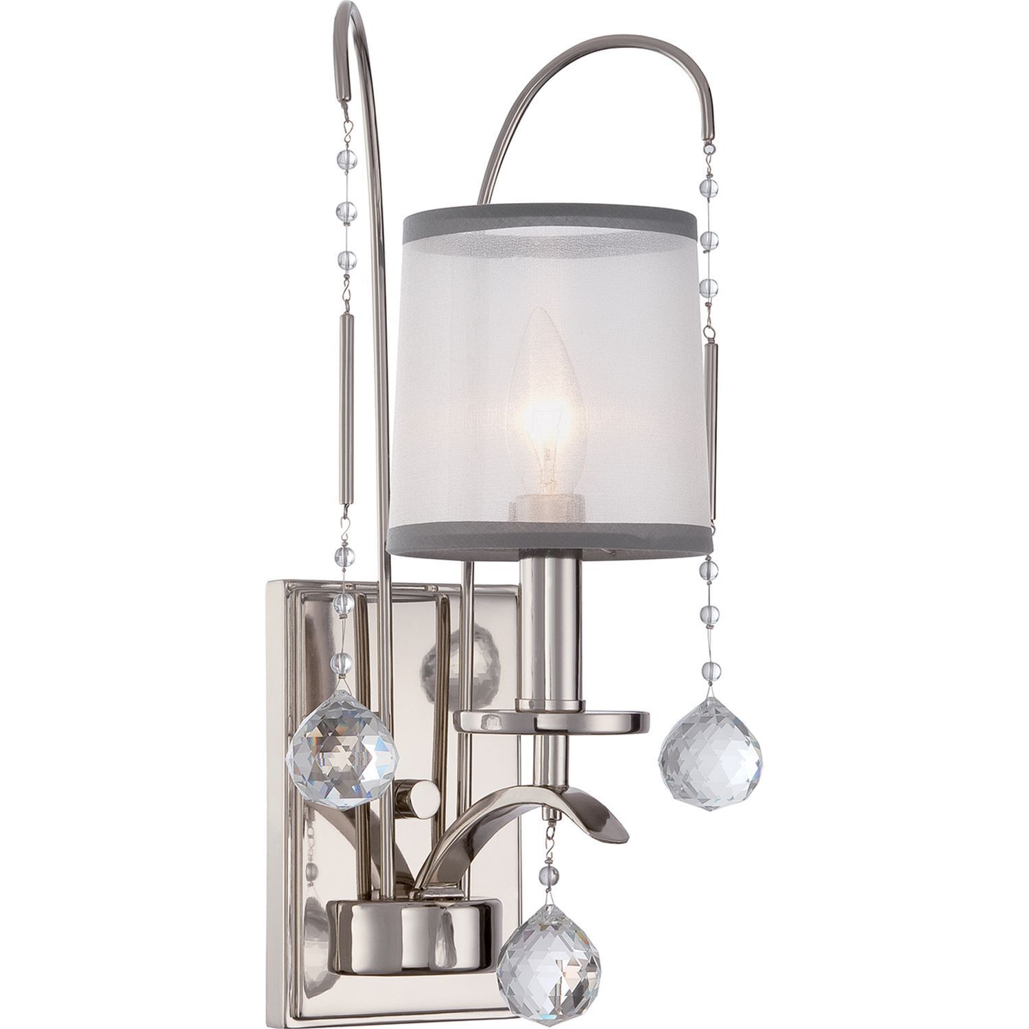 Wandlampe TAZIA in Silber Antik Kristall Lampe