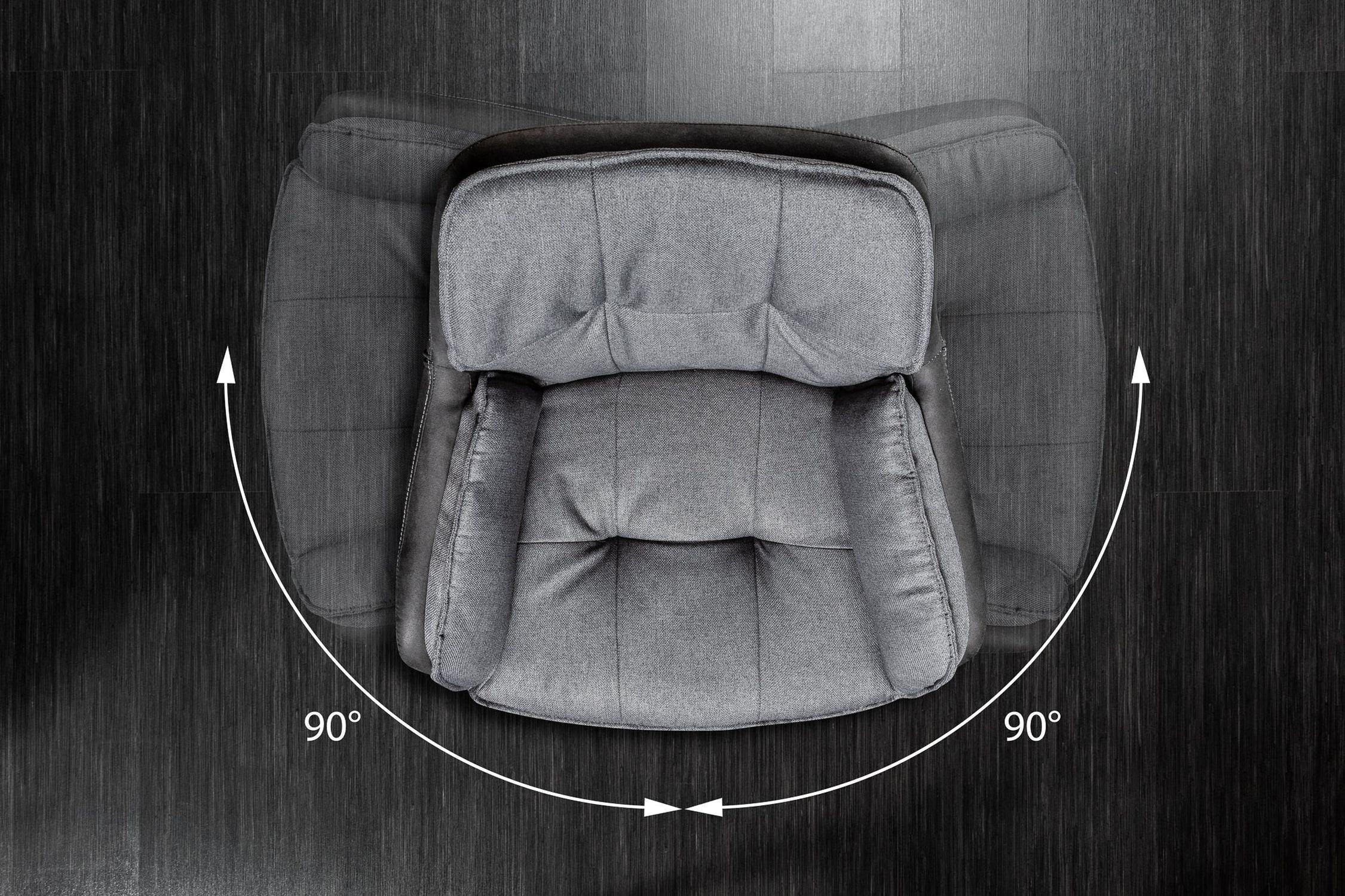 Chaise pivotante anthracite noir en tissu métal sans roulettes Kissen, Dekoration für Zuhause, Mobiliar, Stuhl