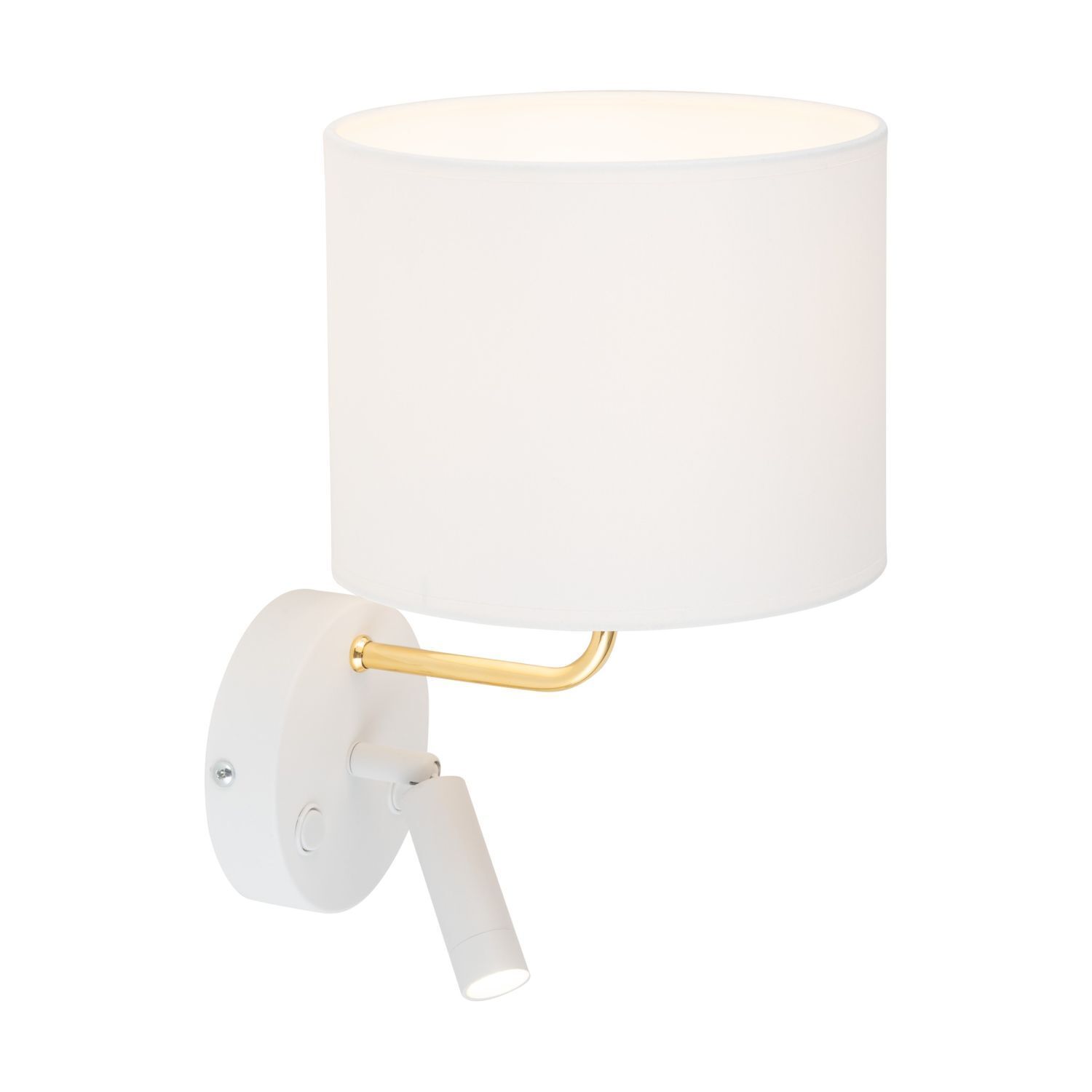 Applique avec lampe de lecture Interrupteur blanc or DEMETRIO