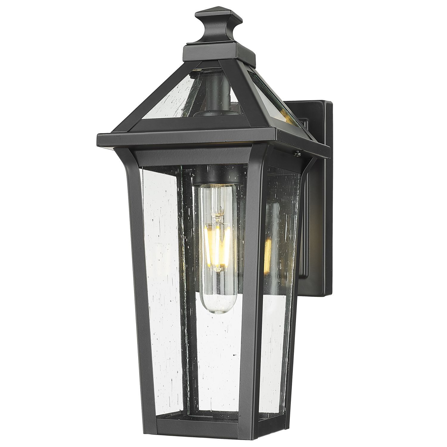 Außenleuchte Wand Edelstahl Glas Schwarz E27 Rustikal