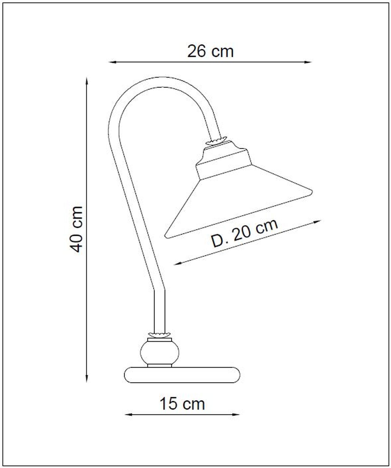 Tischlampe Keramik Metall E27 B: 20 cm 36 cm hoch