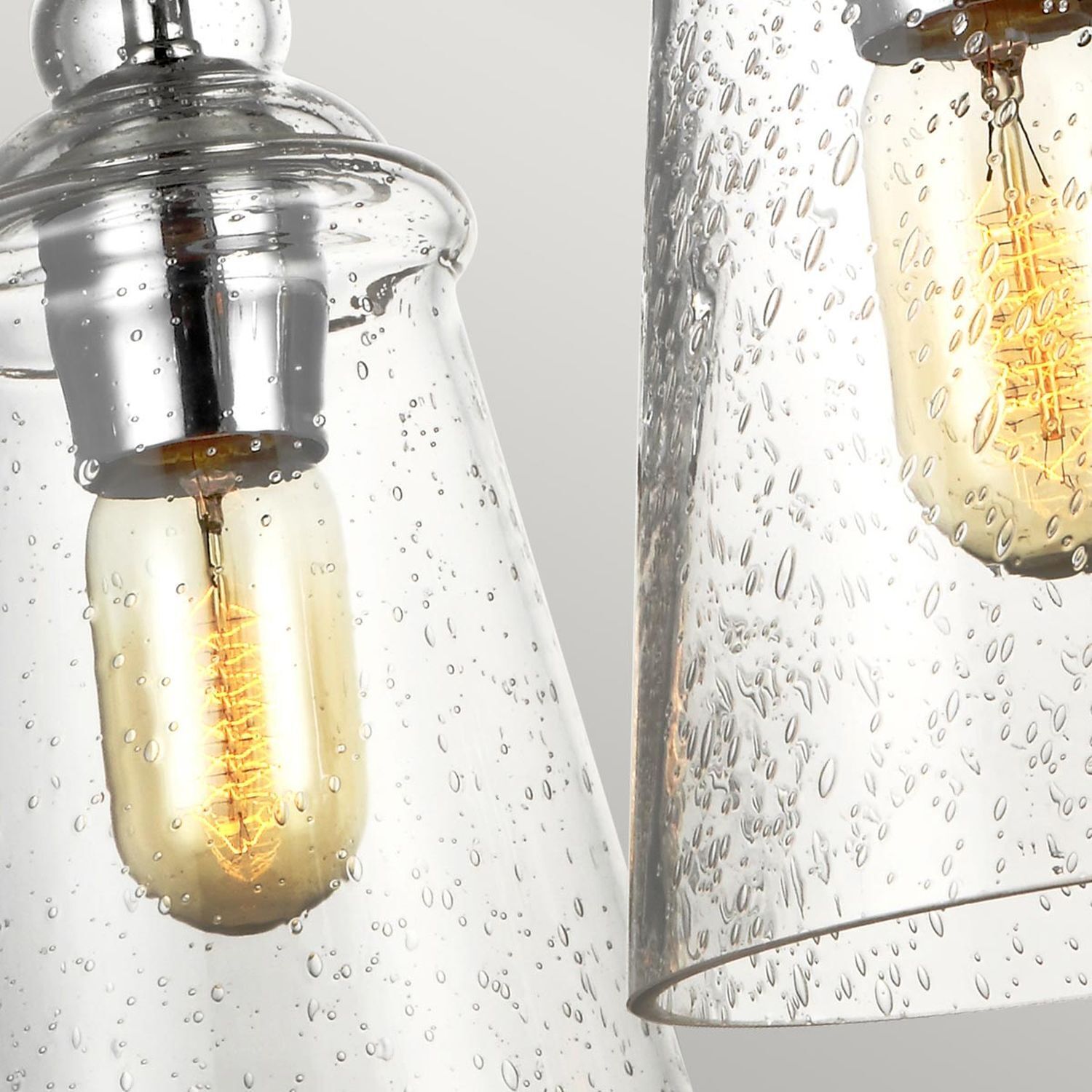 Suspension ronde métal verre Ø 47,9 cm chrome 3 flammes E27