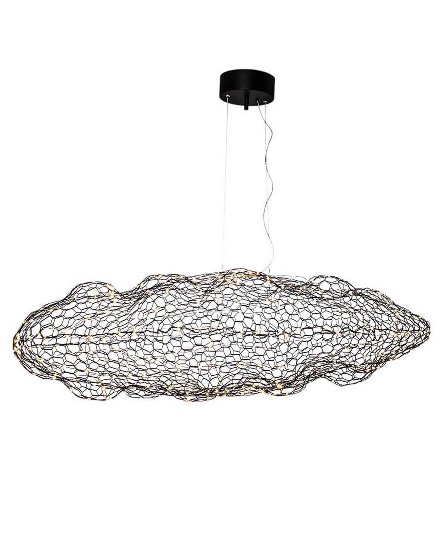 Suspension LED Fil de fer L : 115 cm H : max. 120 cm Noir Deckenleuchte