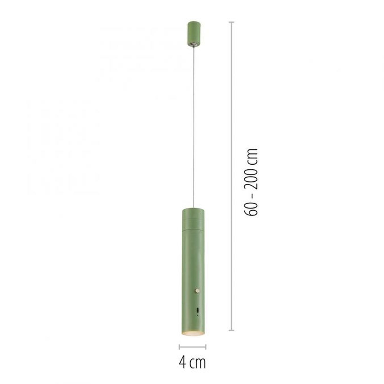 LED Akku Pendelleuchte Grün Metall Touch Dimmen 3000 K