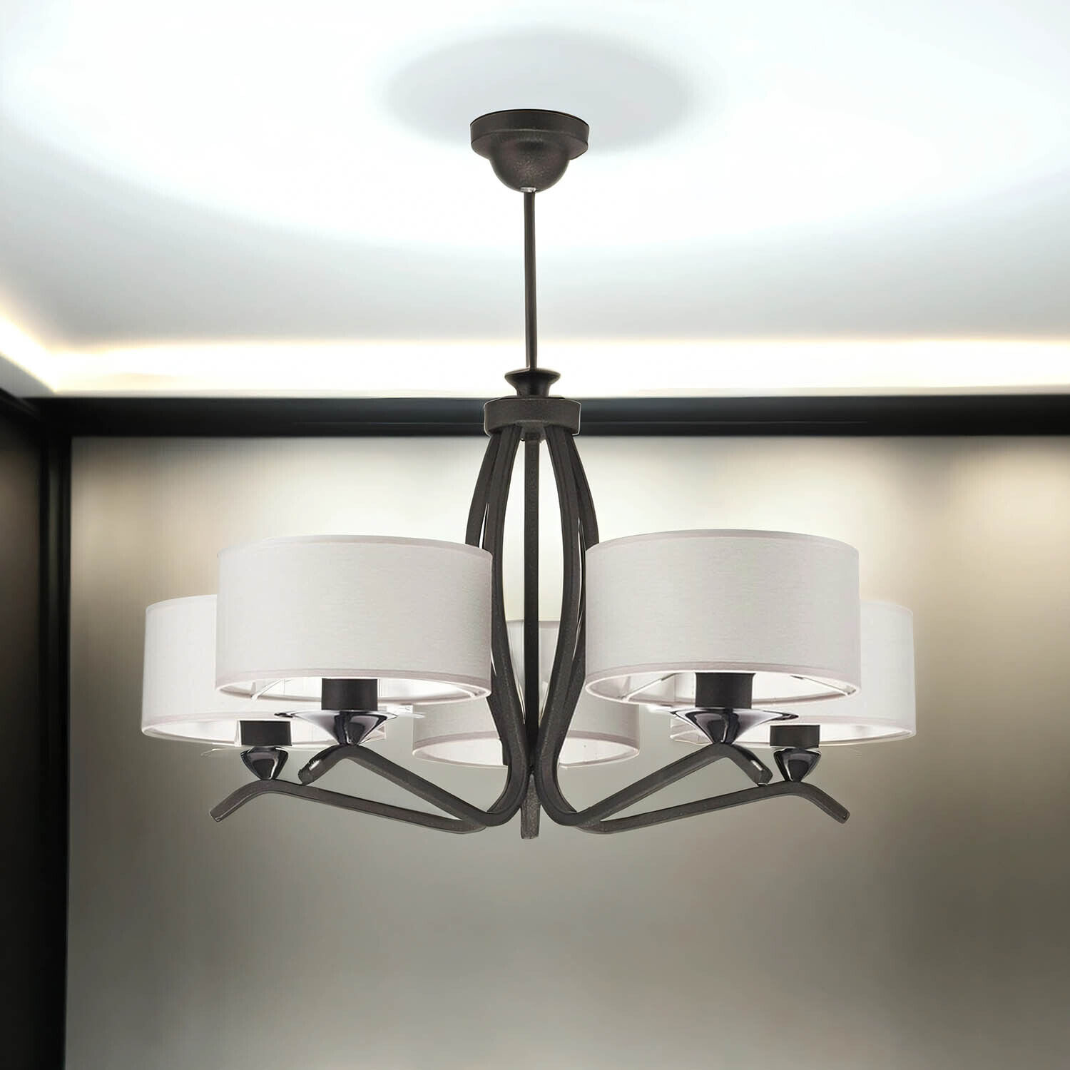 Deckenlampe Graphit Weiß Ø66cm DAGNO Esszimmer Leuchter, Lampe, Deckenleuchte, Leuchte