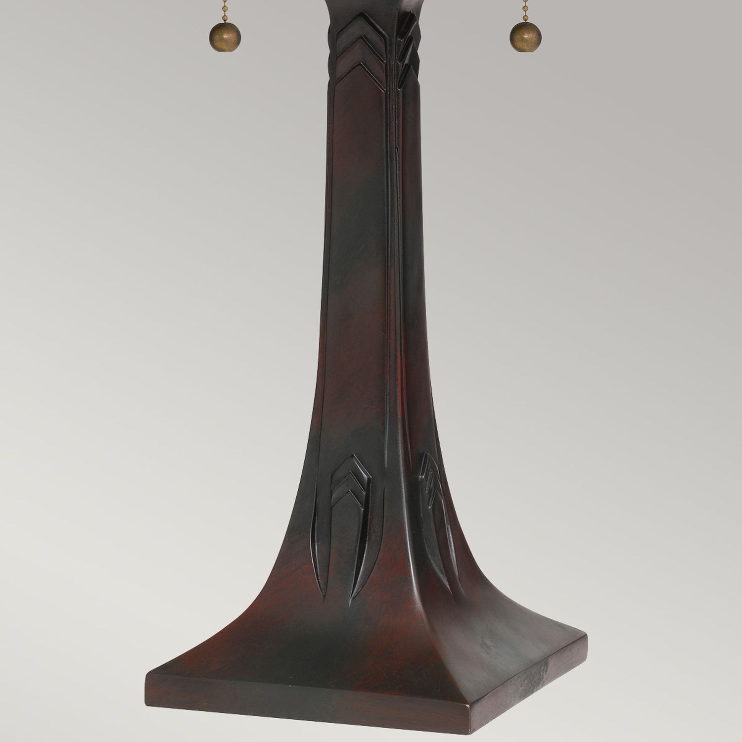 Tischleuchte Zugschalter 62,9 cm hoch Tiffany Stil 2x E27 Lampe, Bronze, Mobiliar