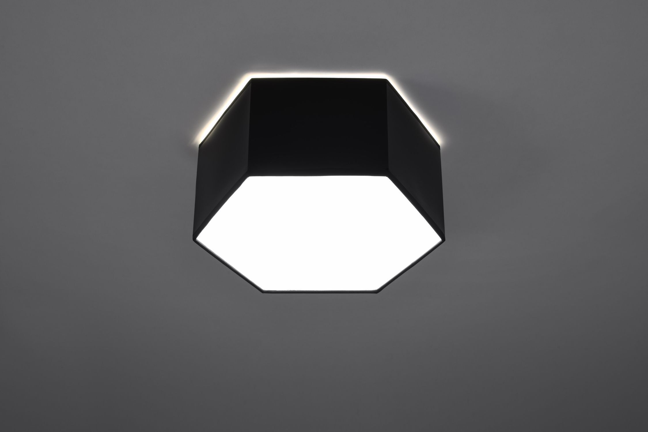 Plafonnier noir à faible éblouissement 30,5 cm de long pour 2x E27