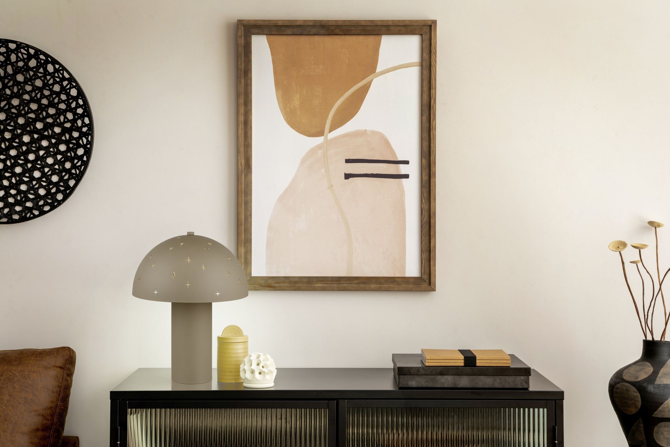 Stylische Tischlampe Taupe Metall E14 32,5 cm Sterne Drinnen, Innenarchitektur, Lampe