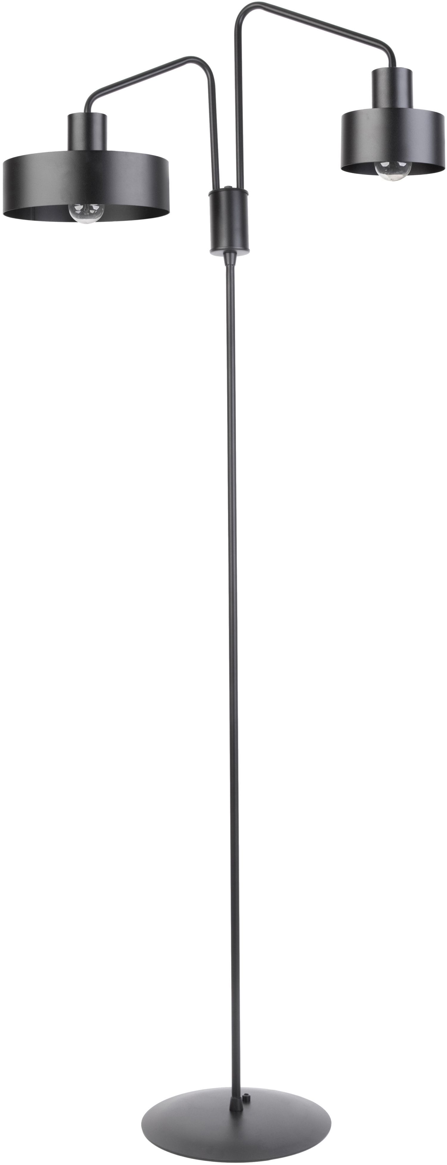 Lampadaire noir en métal grand 174 cm E27 design rétro