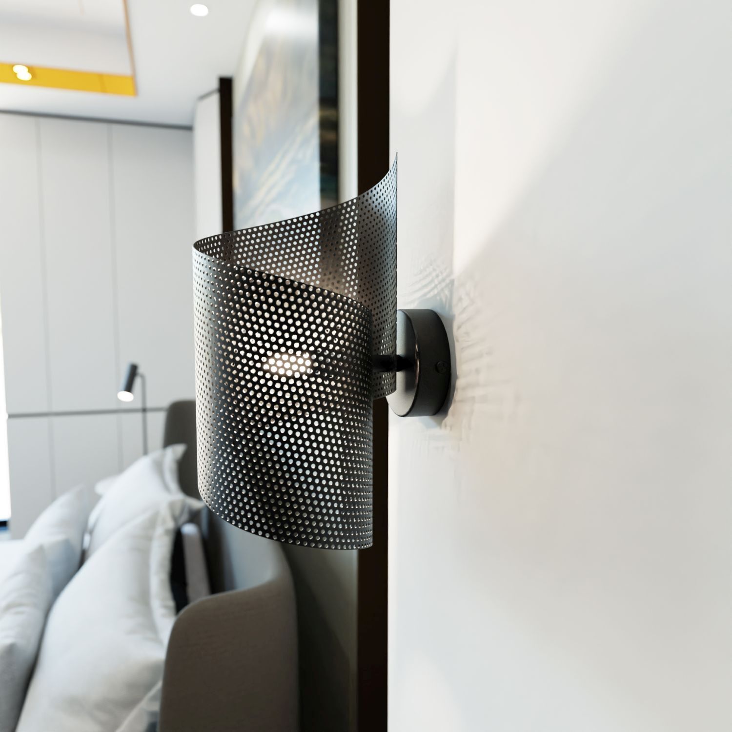 Wandleuchte Metall stilvoll G9 T:17 cm Schwarz Modern Drinnen, Innenarchitektur