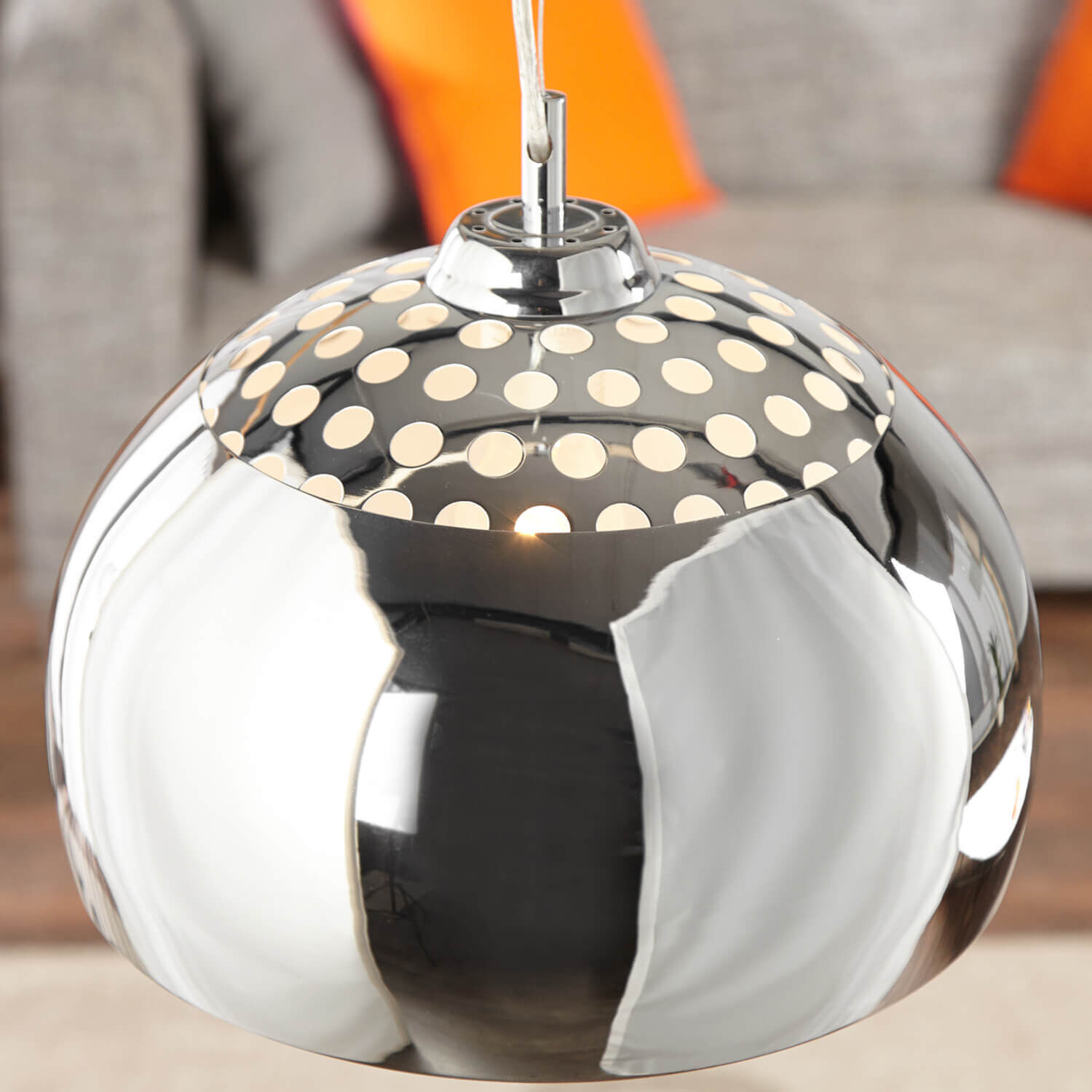 Hängelampe Ø35cm rund Retro glanzvoll Sphäre, Lampe