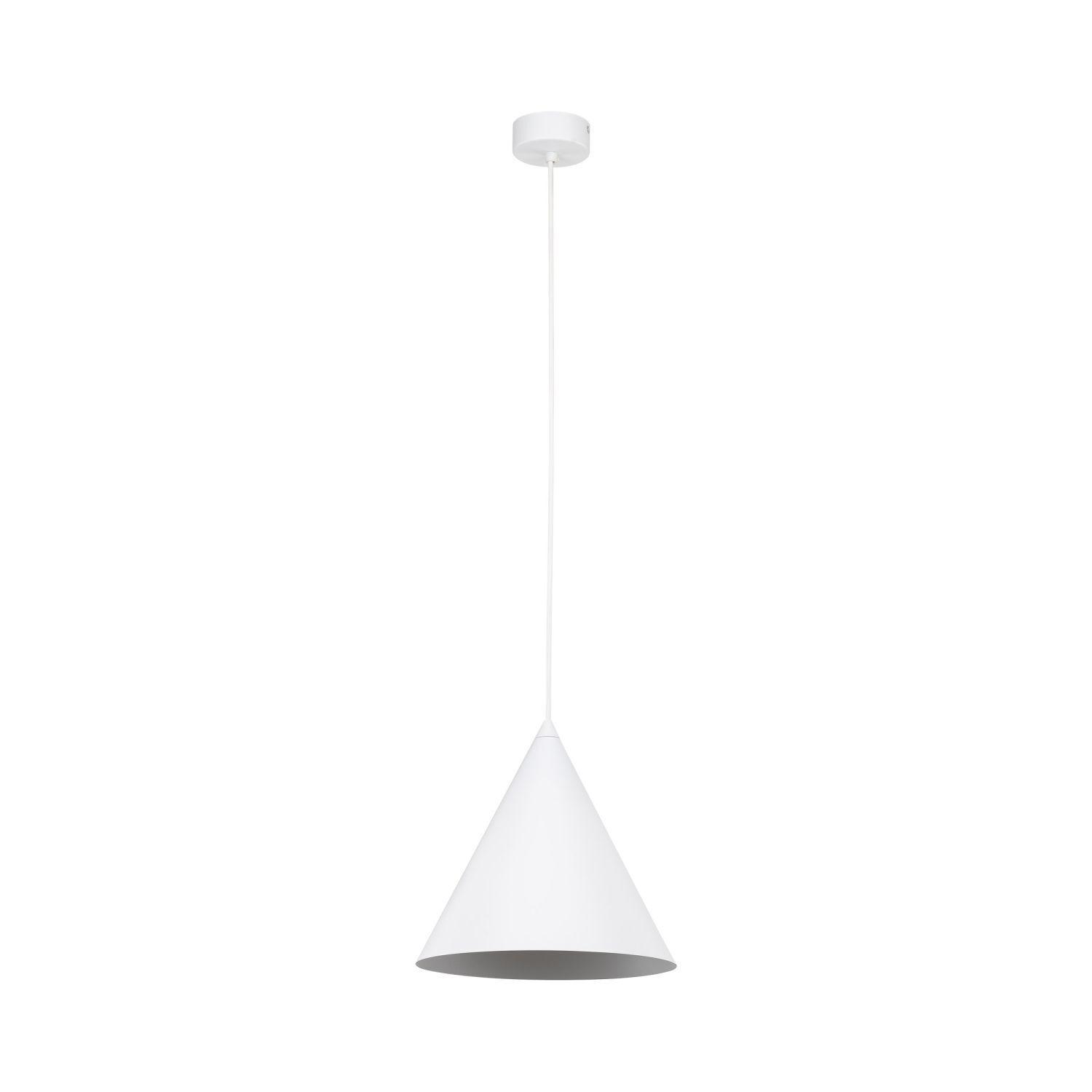 Pendelleuchte Weiß Metall Ø 25 cm H: max. 160 cm E27 Retro Lampe