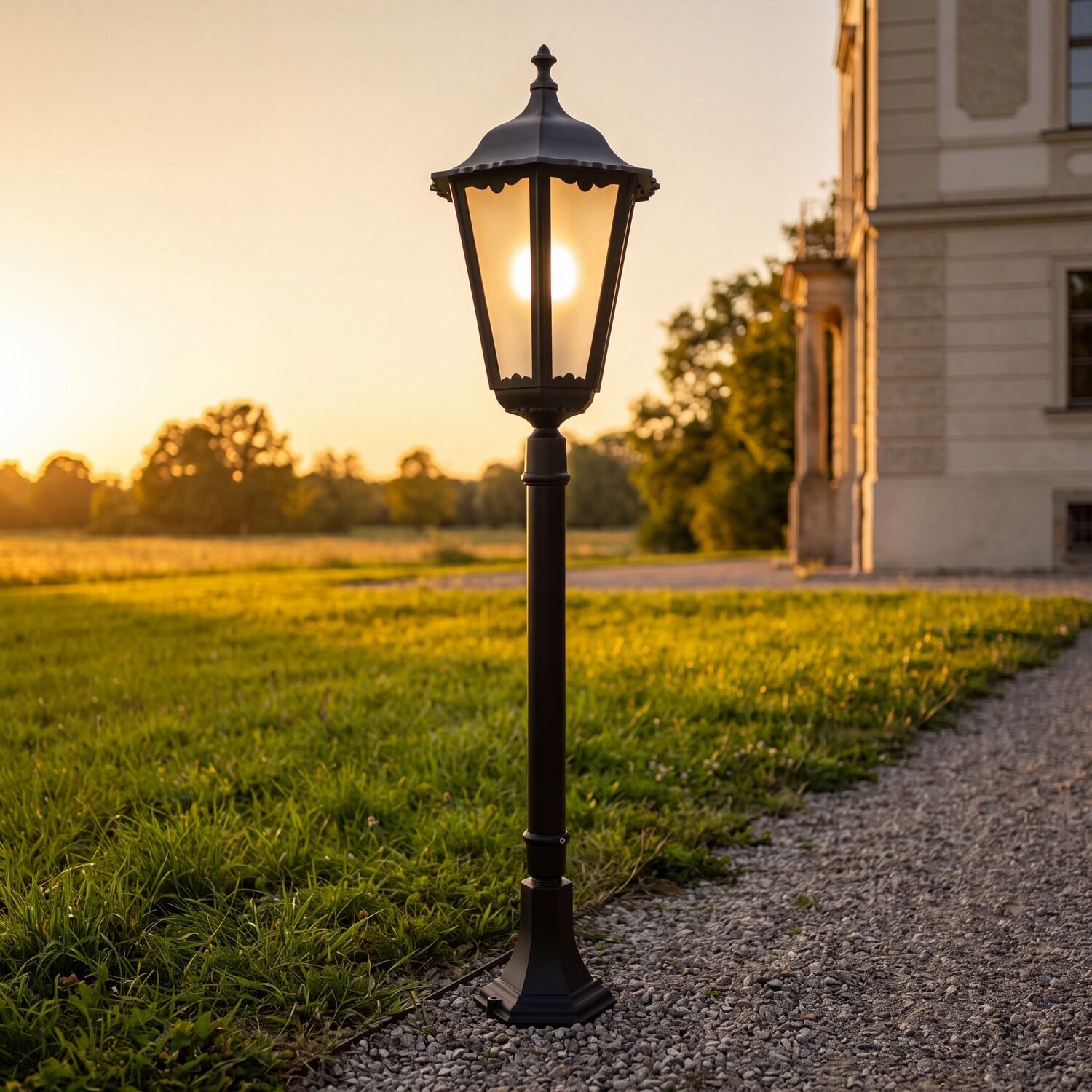 Lampadaire rustique extérieur 120cm à faible éblouissement IP43