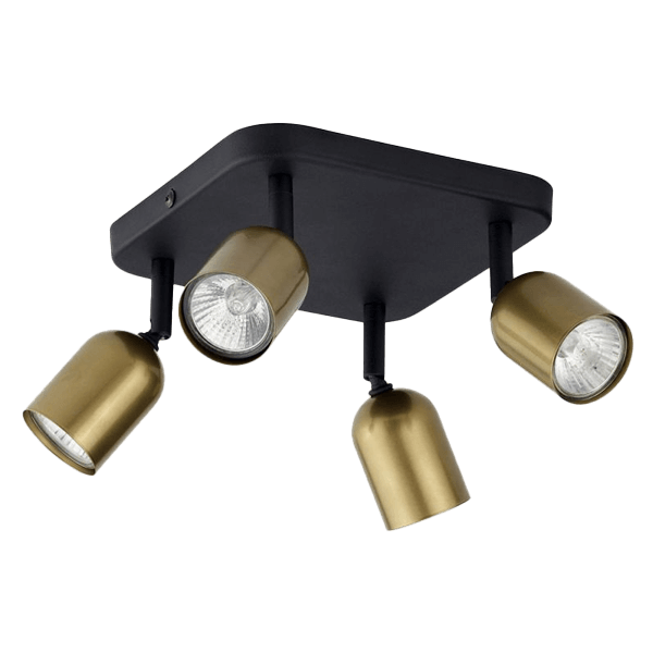 Deckenleuchte, Spotlights, Bronze, Vierflammig, Metall