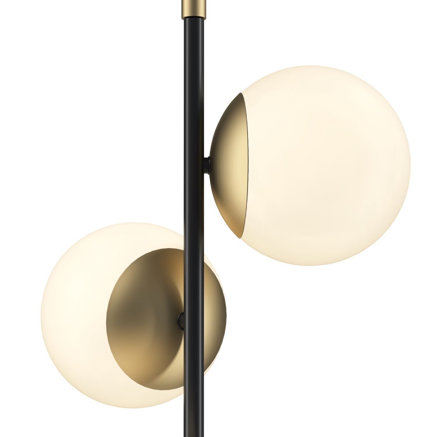 Lampadaire métal verre hauteur 150 cm en or blanc noir