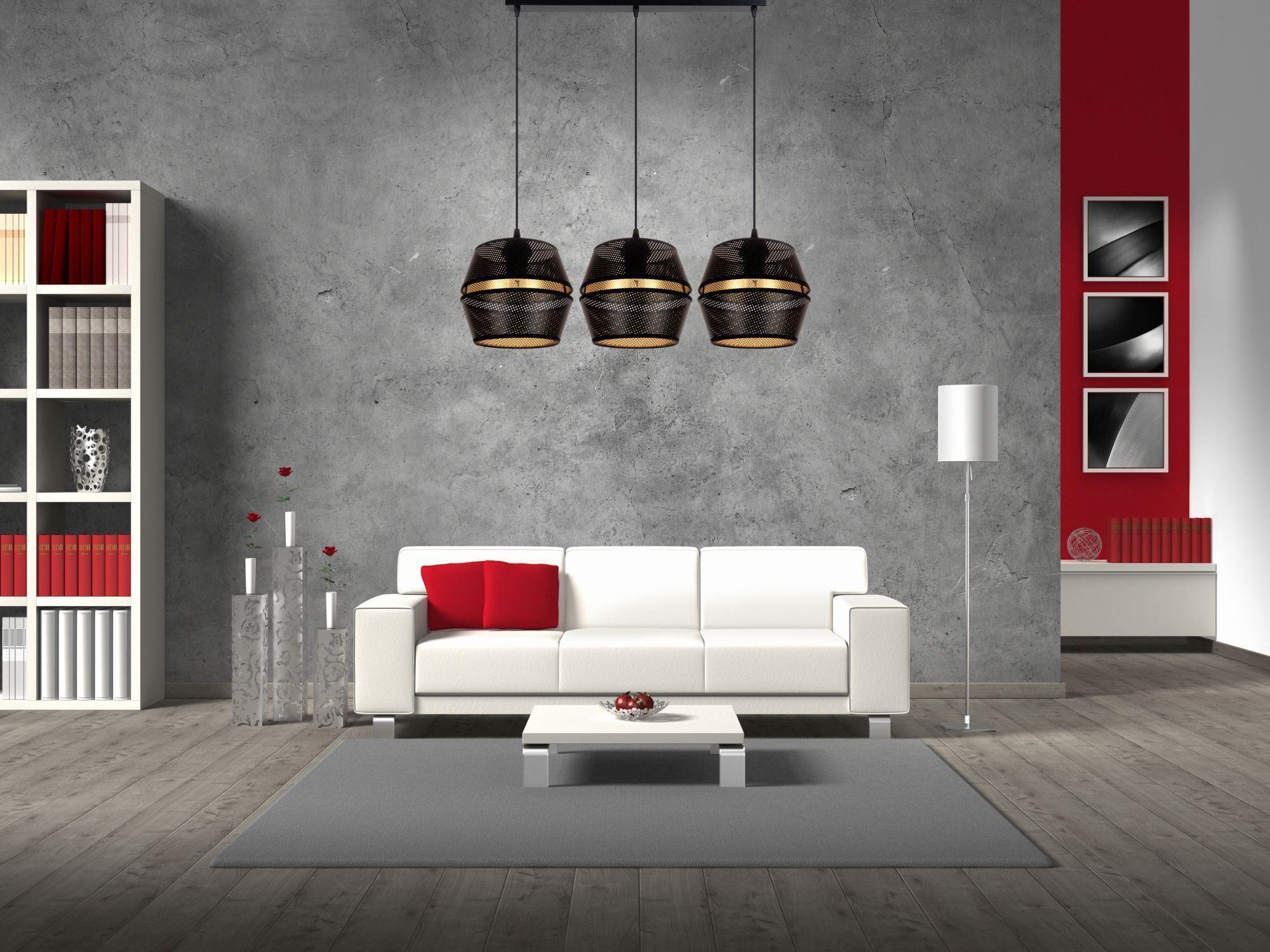 Innenarchitektur, Wohnzimmer, Couch, Lampe, Dekoration für Zuhause