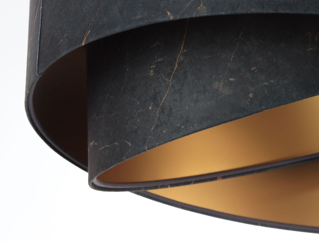 Hängeleuchte Schwarz marmoriert Gold E27 Velours Optik Lampe, Lampenschirm