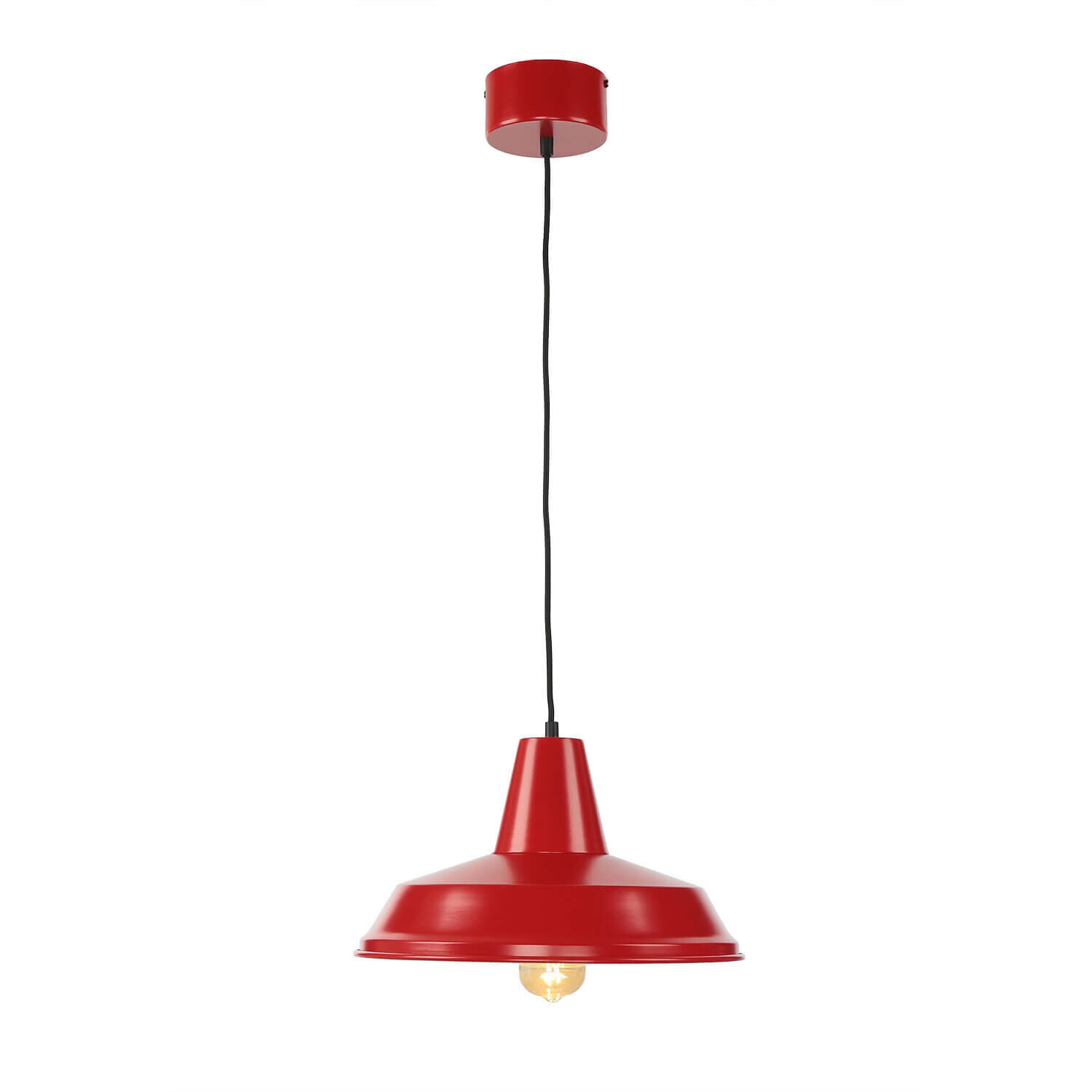 Hängeleuchte Rot Metall Vintage Mid Century Design