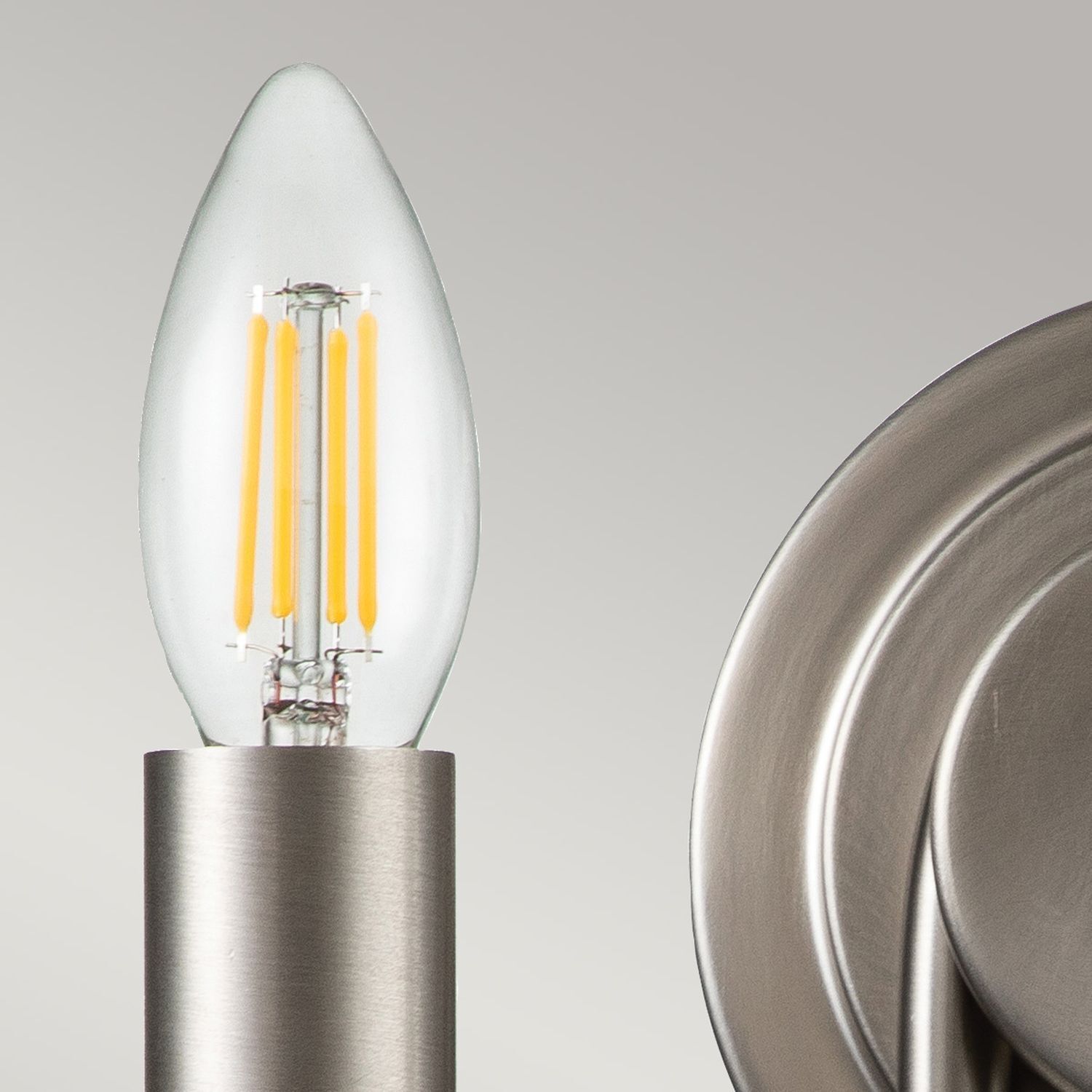 Wandleuchte Metall H: 27 cm Nickel gebürstet E14 Modern