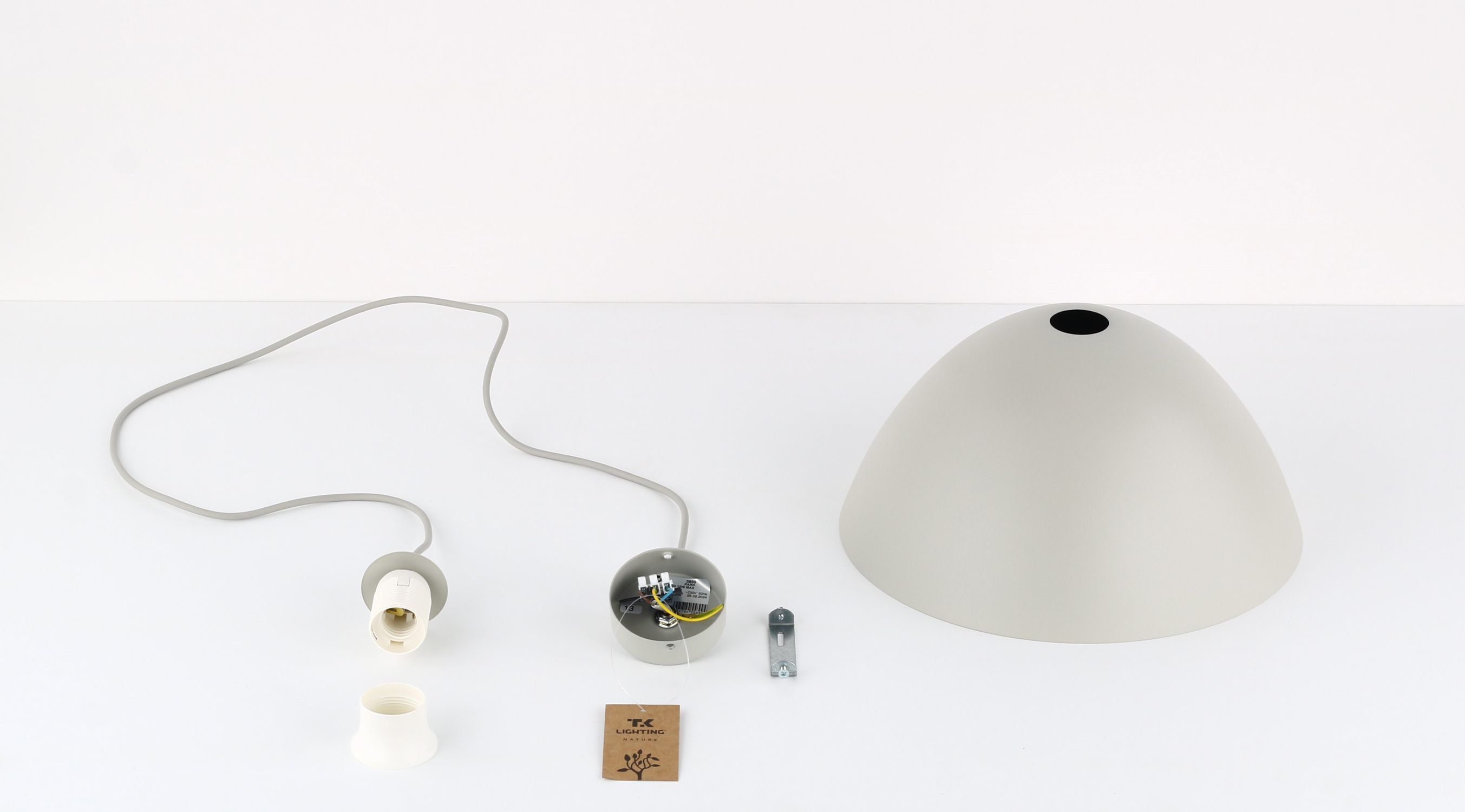 Pendelleuchte Metall Beige Ø 34 cm rund Höhe verstellbar E27 Lampe, Lampenschirm