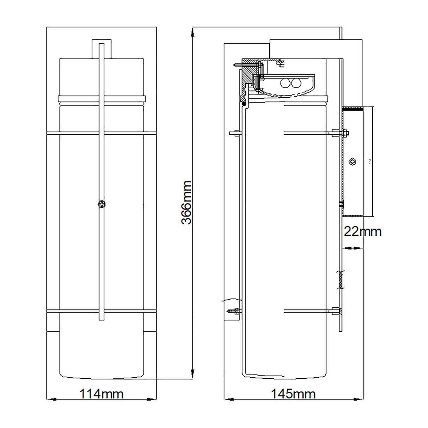 Applique LED extérieure alu verre H : 36,6 cm IP44 Downlight Applique LED extérieure alu verre H : 36,6 cm IP44 Downlight