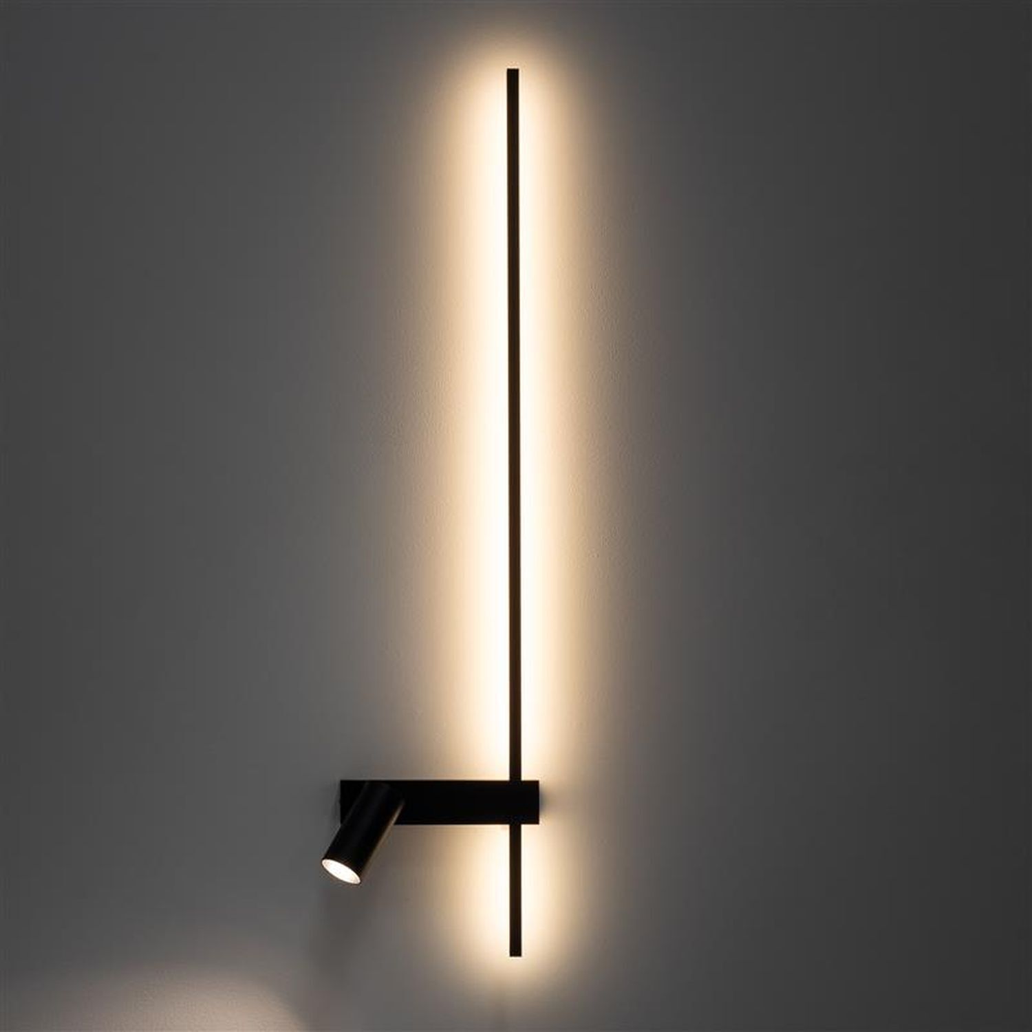 Applique LED noire aluminium GU10 H:80 cm indirecte
