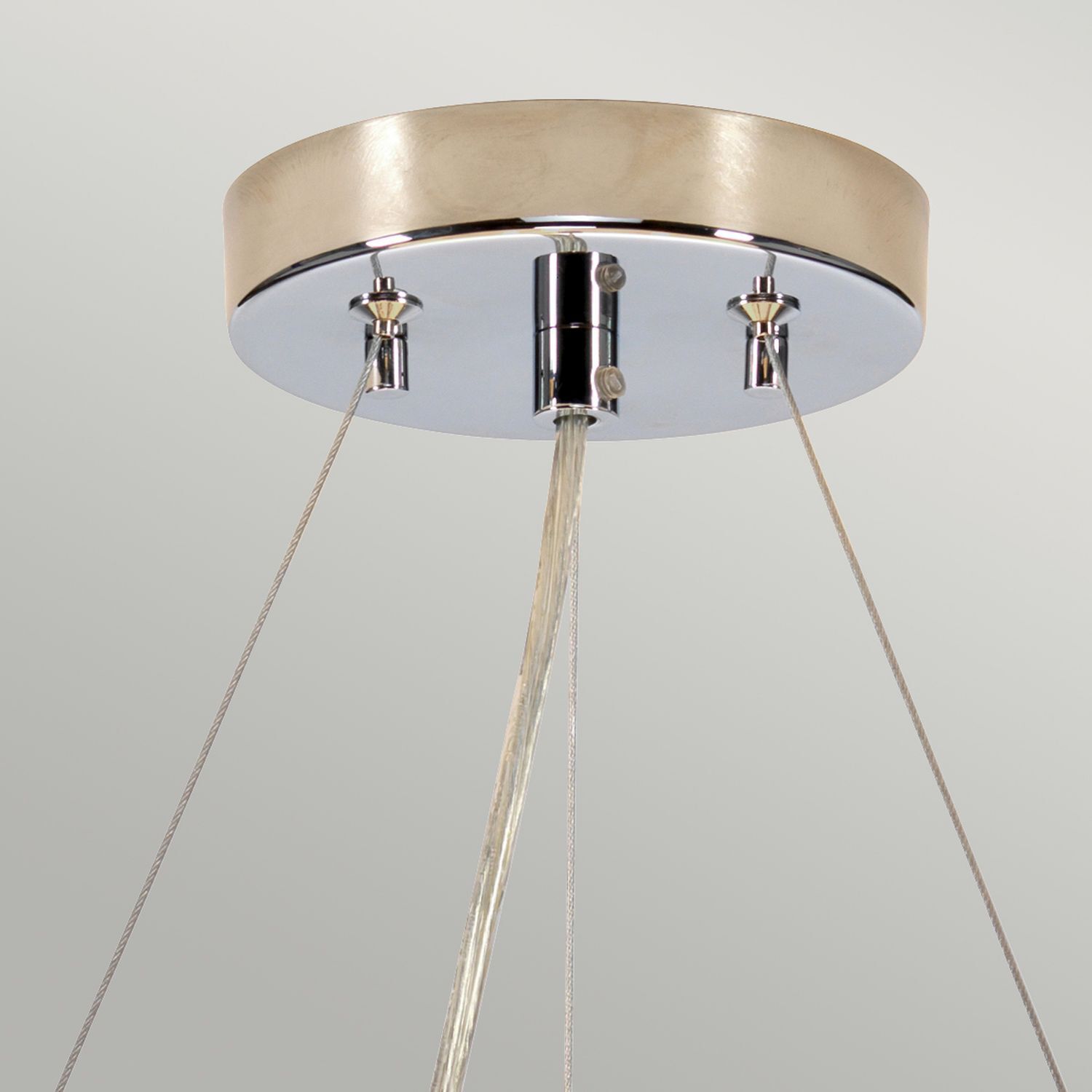 Hängelampe Stoffschirm rund Ø46cm in Creme Chrom NASIA Lampe