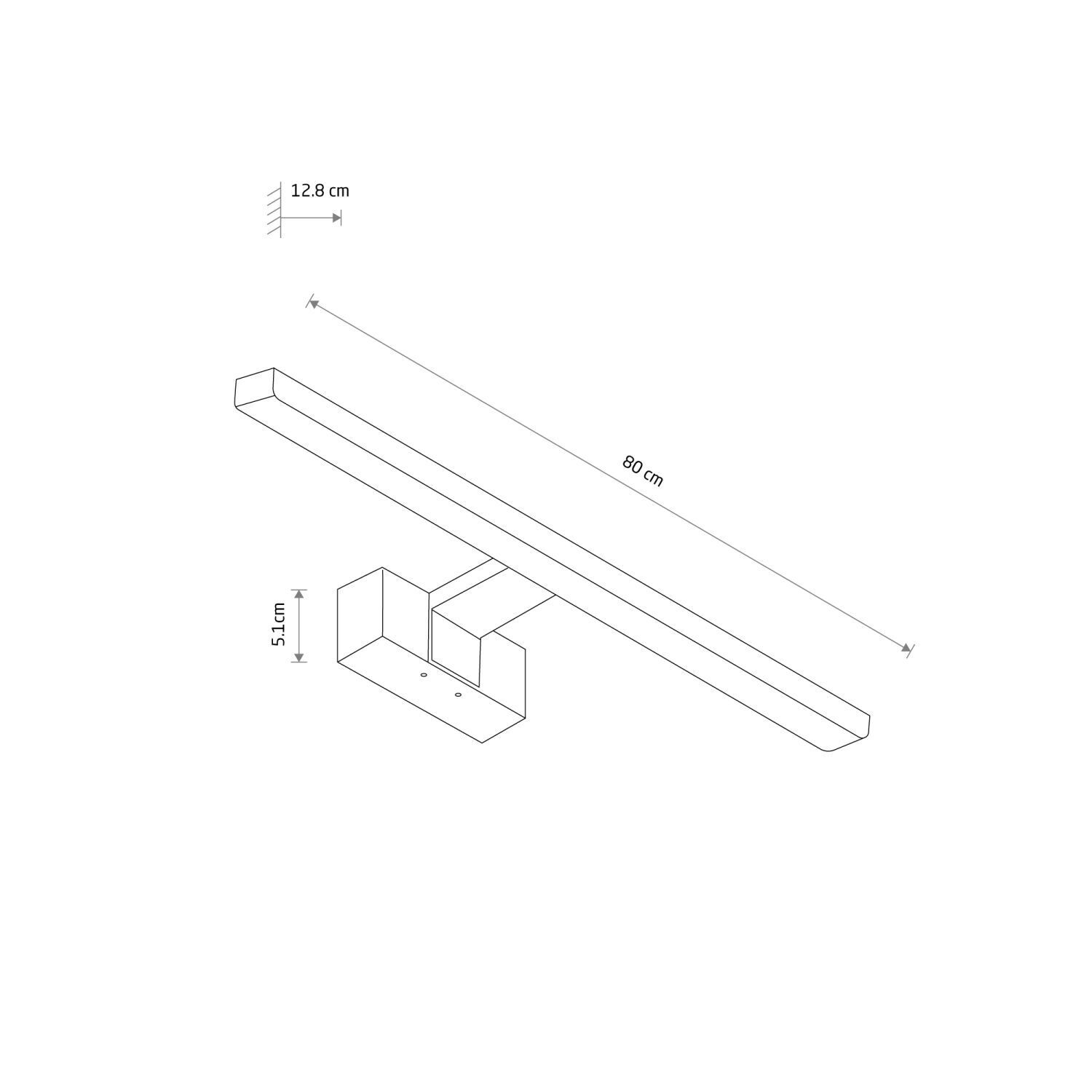 LED Spiegelleuchte IP44 Chrom 3000 K 1100 lm Aluminium