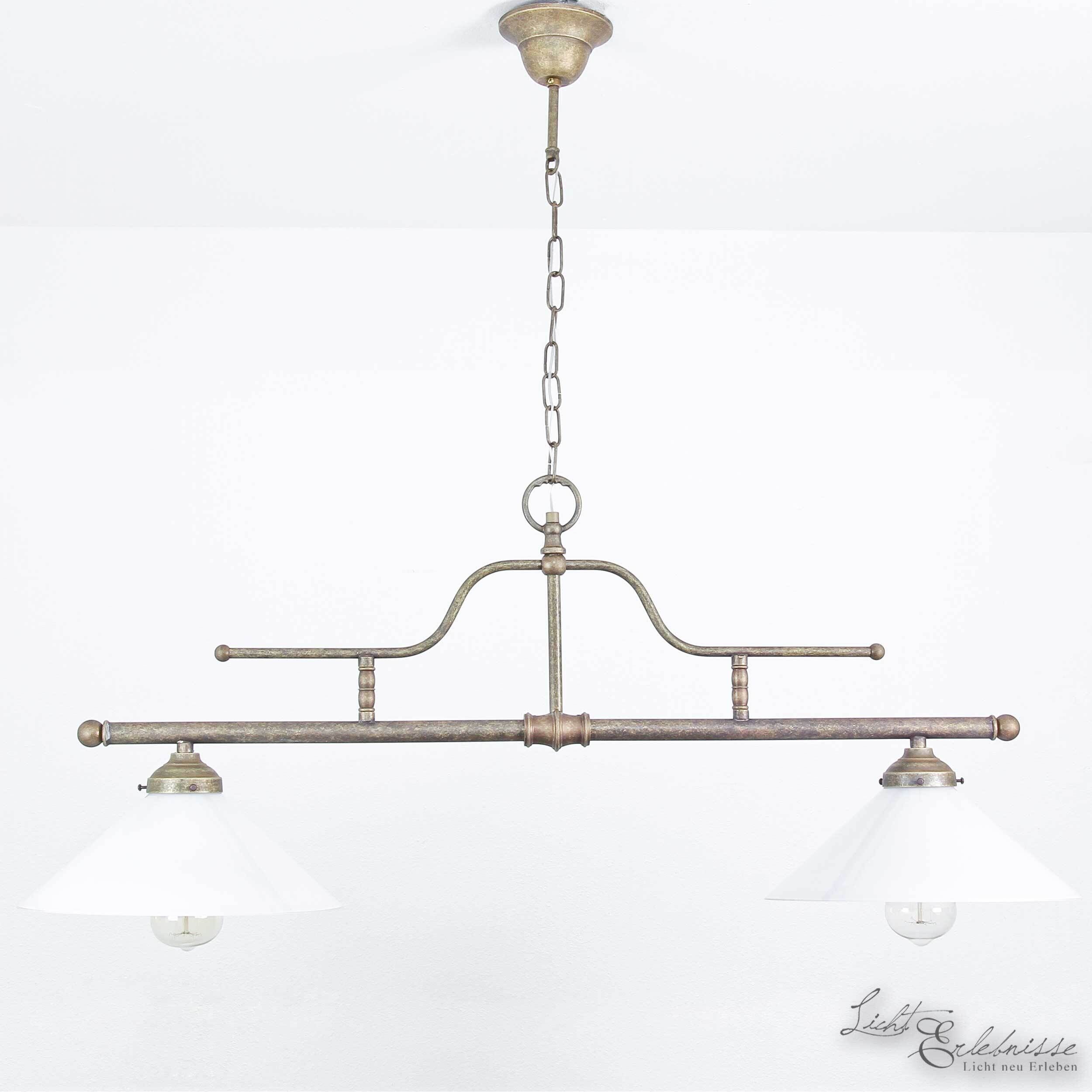 Hängeleuchte Bronze Antik 2-flmg Rustikal Premium Leuchter, Lampe, Leuchte, Deckenleuchte