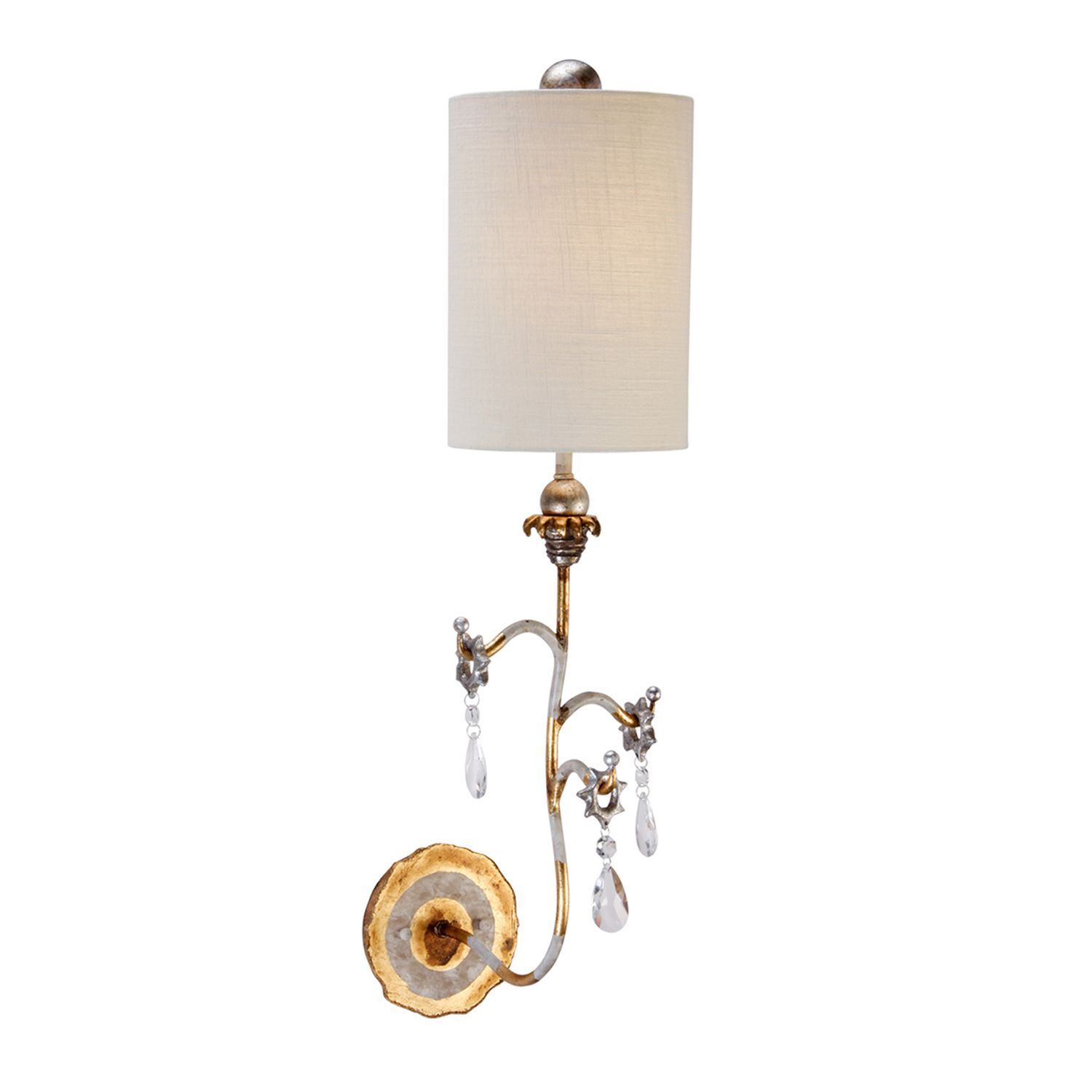 Wandlampe VICA in Gold Seide Kristall B19cm Lampe