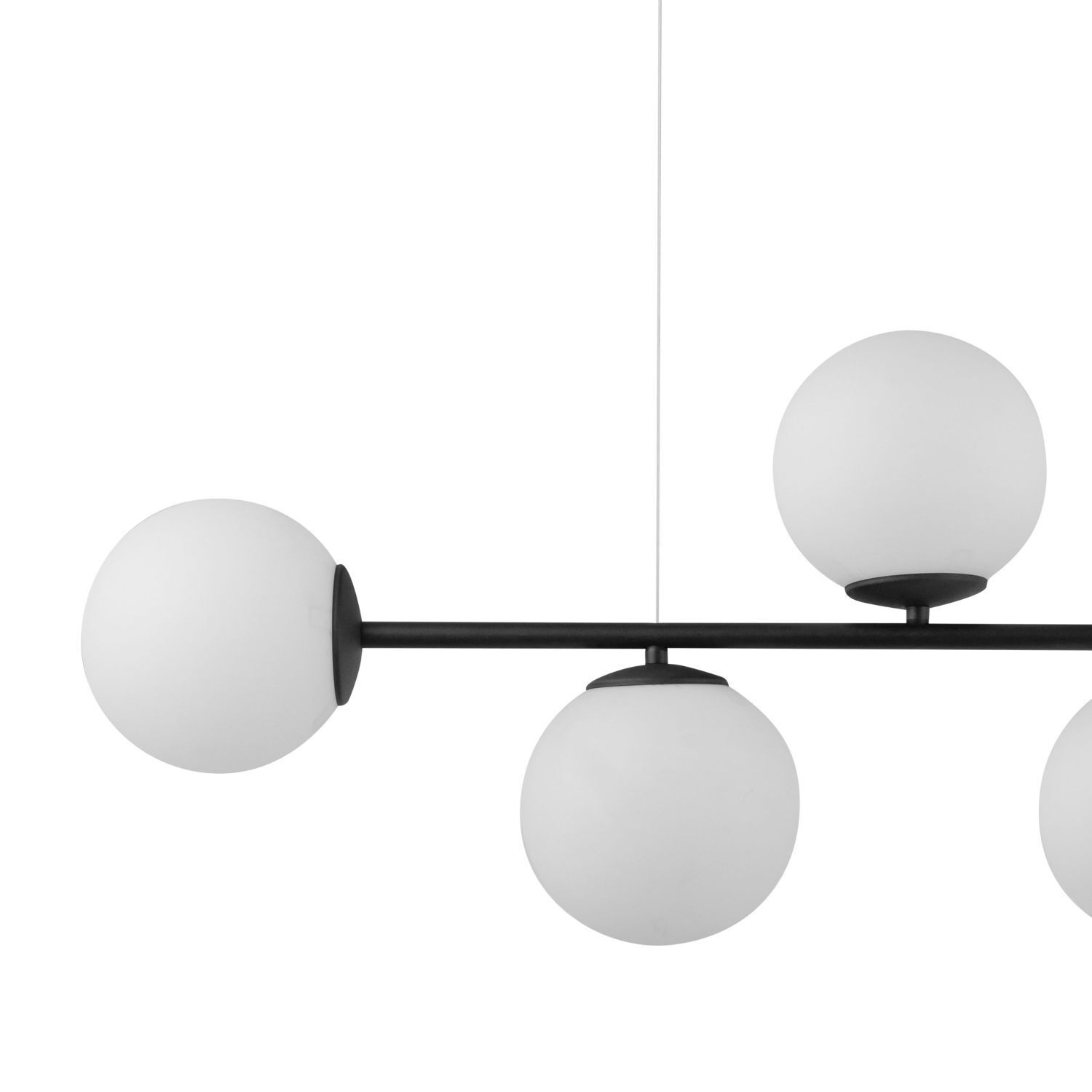 Hängelampe Modern B: 96 cm Metall Glas in Schwarz Weiß Leuchter, Lampe, Deckenventilator, Gerät, Elektrisches Gerät