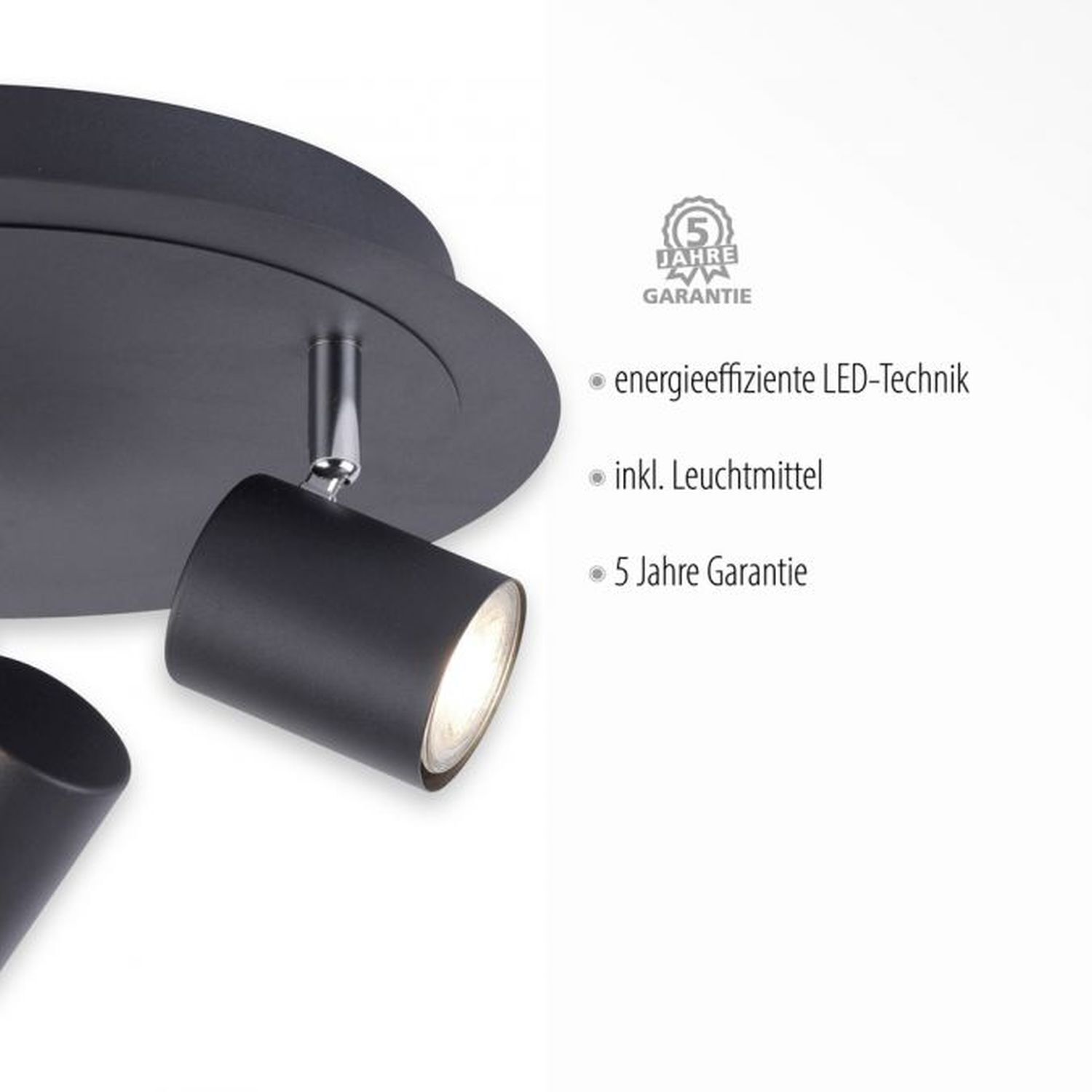 Spot de plafond réglable métal noir GU10 Ø35 cm Beleuchtung, Lampe