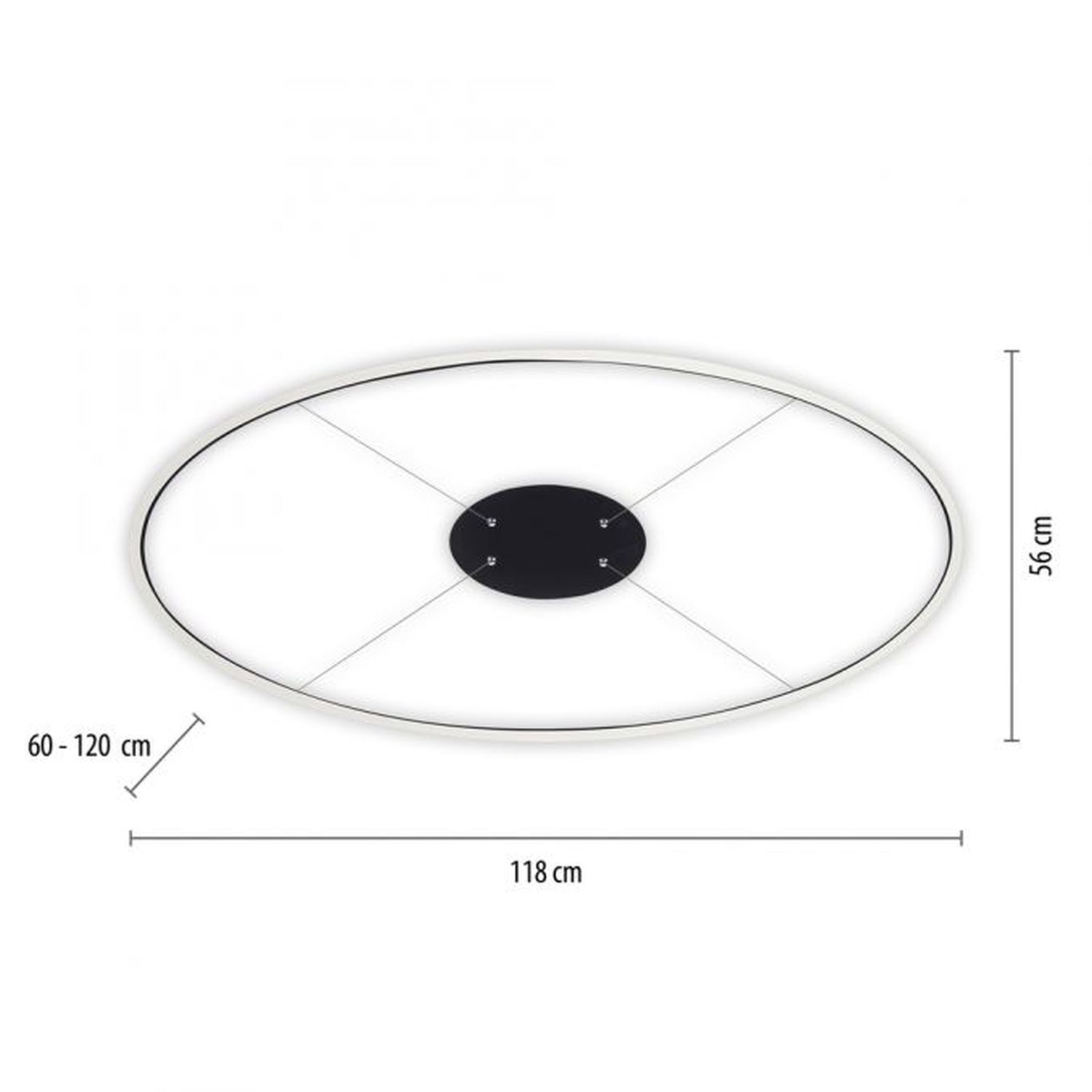 LED Pendelleuchte Anthrazit oval 3000 K 118 cm dimmbar LED Pendelleuchte Anthrazit oval 3000 K 118 cm dimmbar