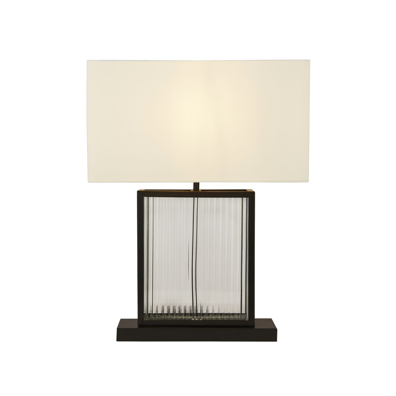 Lampe de table noir blanc velours verre métal 53 cm E27